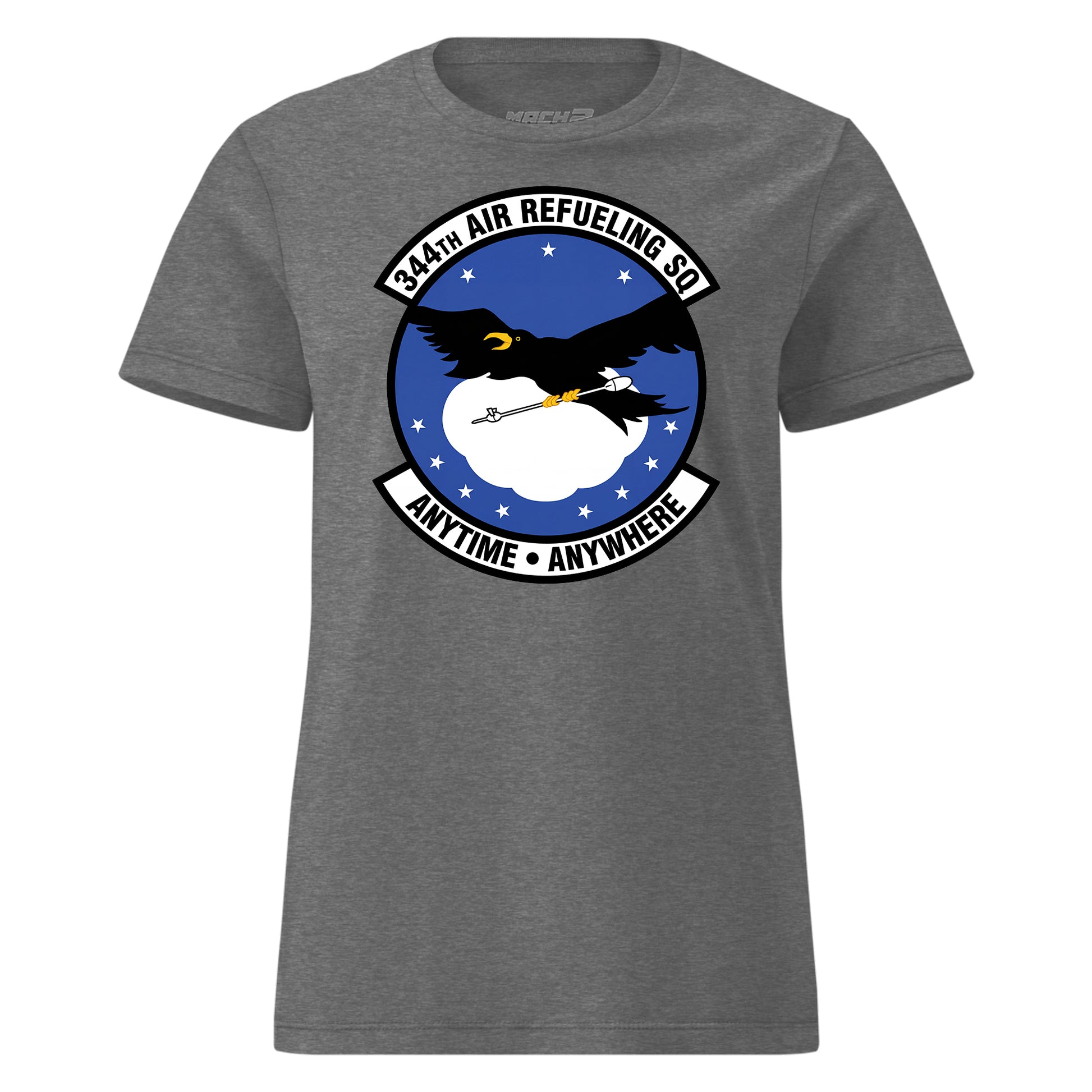 Mach2 Squadron Upload | 344TH AIR REFUELING SQUADRON | Womens | Charcoal Heather | MACH-WOMENS-FRONT-CHARCOAL.jpg