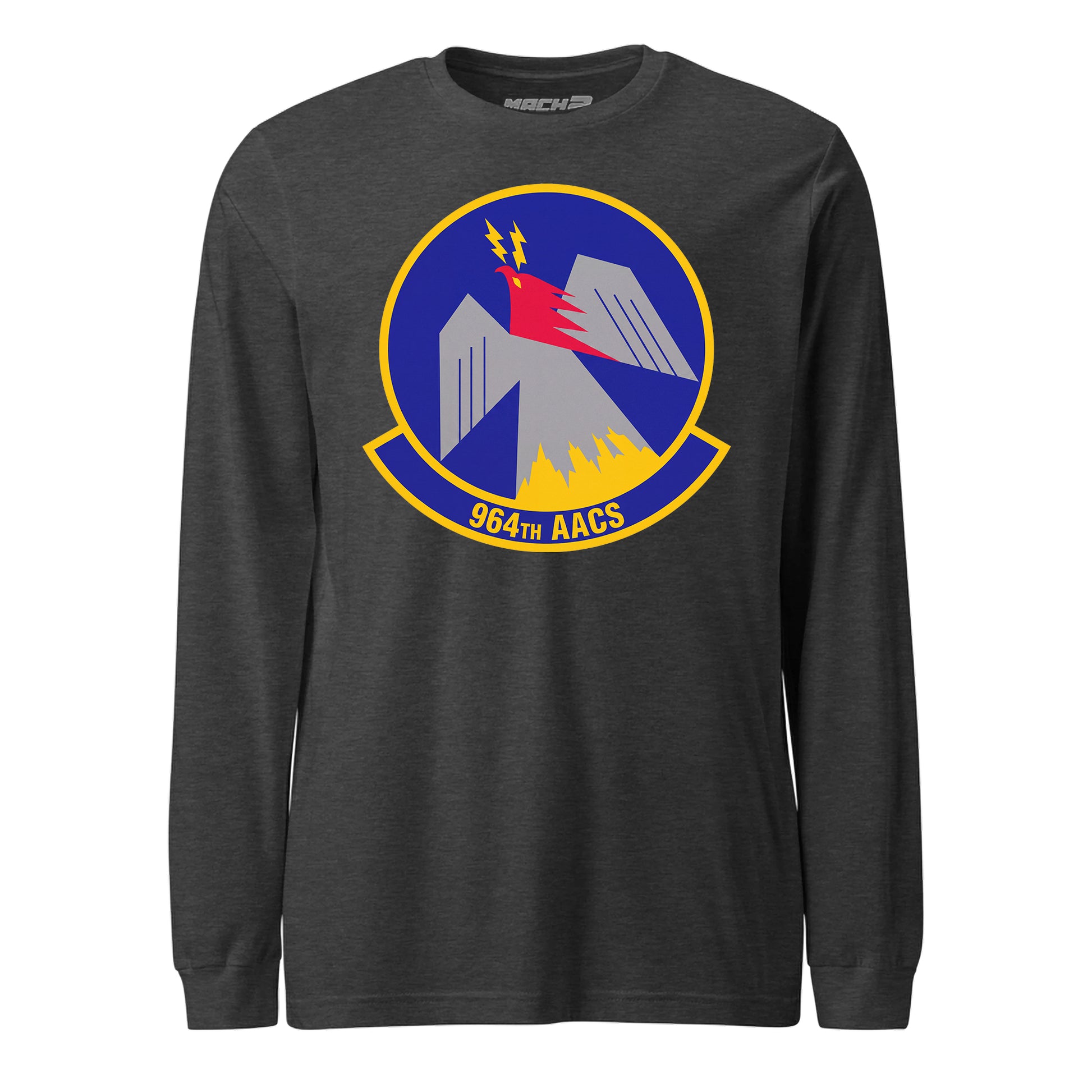 Mach2 Squadron Upload | 964TH AIRBORNE AIR CONTROL SQUADRON | Long Sleeve | Charcoal Heather | MACH-LONG-SLEEVE-FRONT-CHARCOAL.jpg