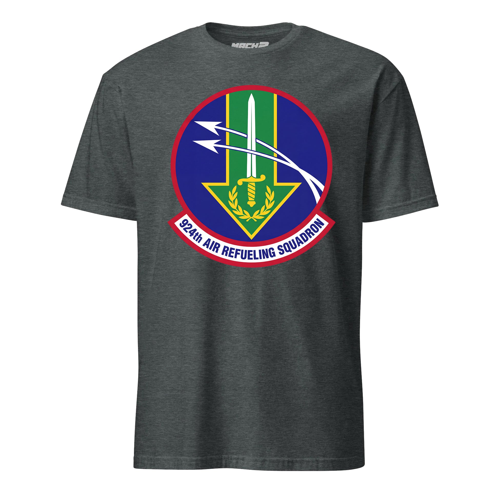 Mach2 Squadron Upload | 924TH AIR REFUELING SQUADRON | T-Shirt | Charcoal Heather | MACH-SHORT-SLEEVE-FRONT-CHARCOAL.jpg
