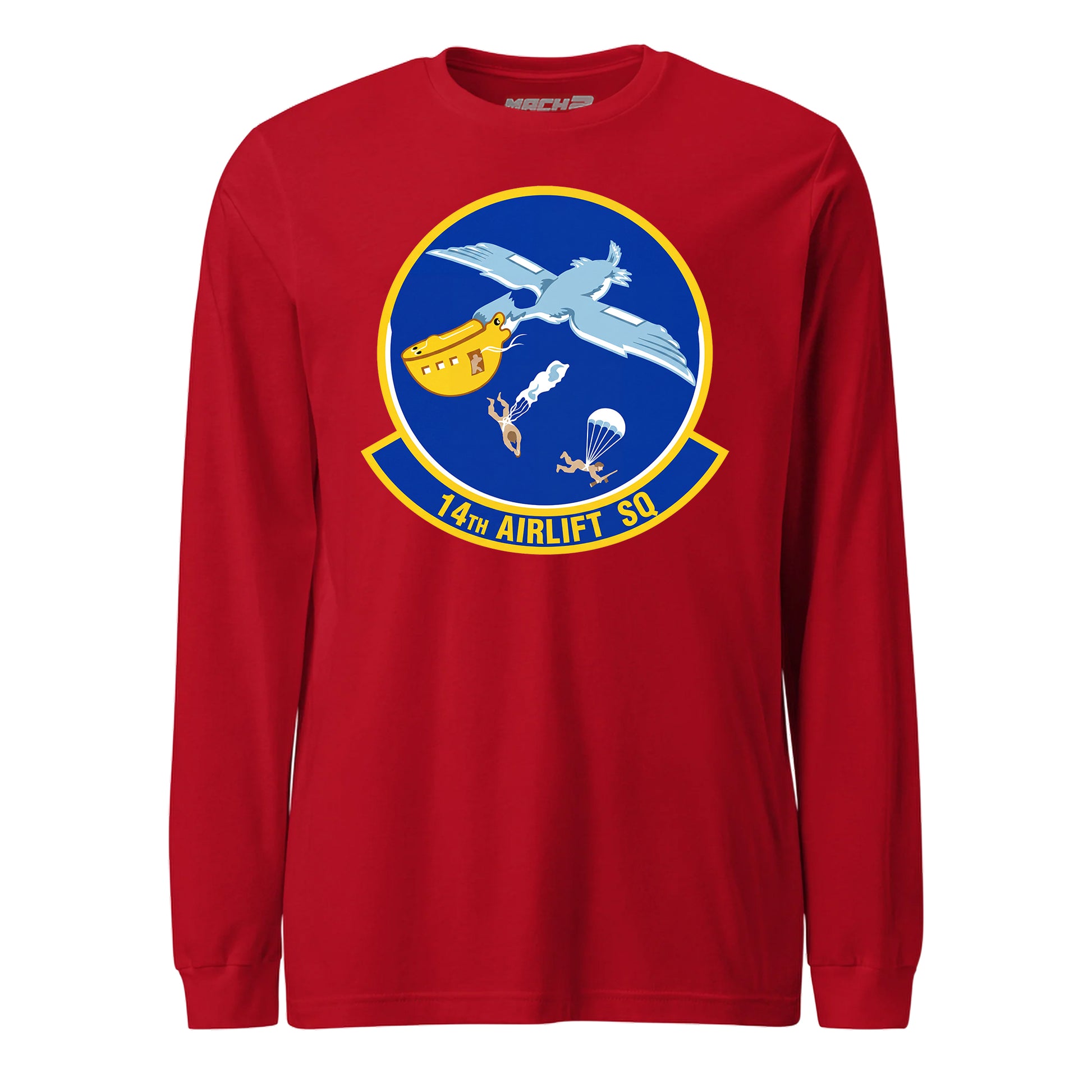 Mach2 Squadron Upload | 14TH AIRLIFT SQUADRON | Long Sleeve | Red | MACH-LONG-SLEEVE-FRONT-RED.jpg