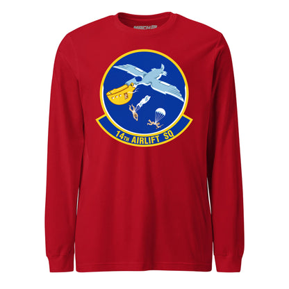 Mach2 Squadron Upload | 14TH AIRLIFT SQUADRON | Long Sleeve | Red | MACH-LONG-SLEEVE-FRONT-RED.jpg