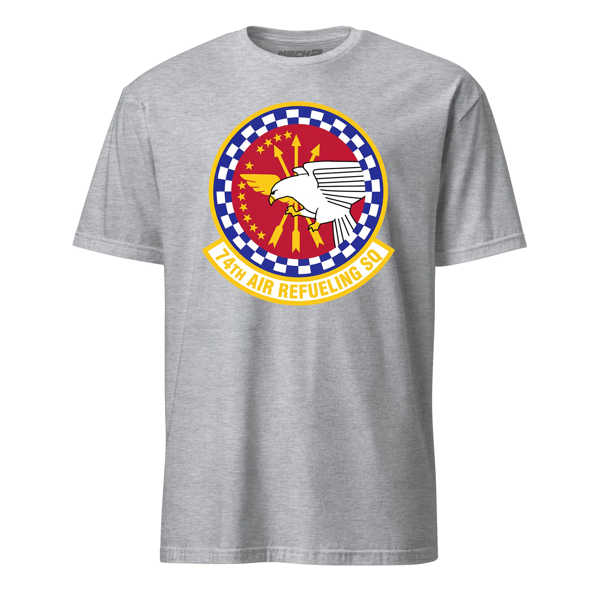 Mach2 Squadron Upload | 74TH AIR REFUELING SQUADRON | T-Shirt | Heather Grey | MACH-SHORT-SLEEVE-FRONT-GREY.jpg