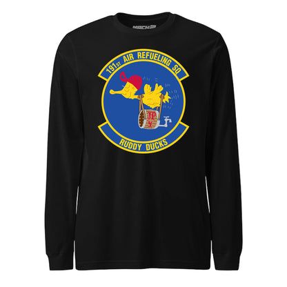 Mach2 Squadron Upload | 191ST AIR REFUELING SQUADRON | Long Sleeve | Black | MACH-LONG-SLEEVE-FRONT-BLACK.jpg