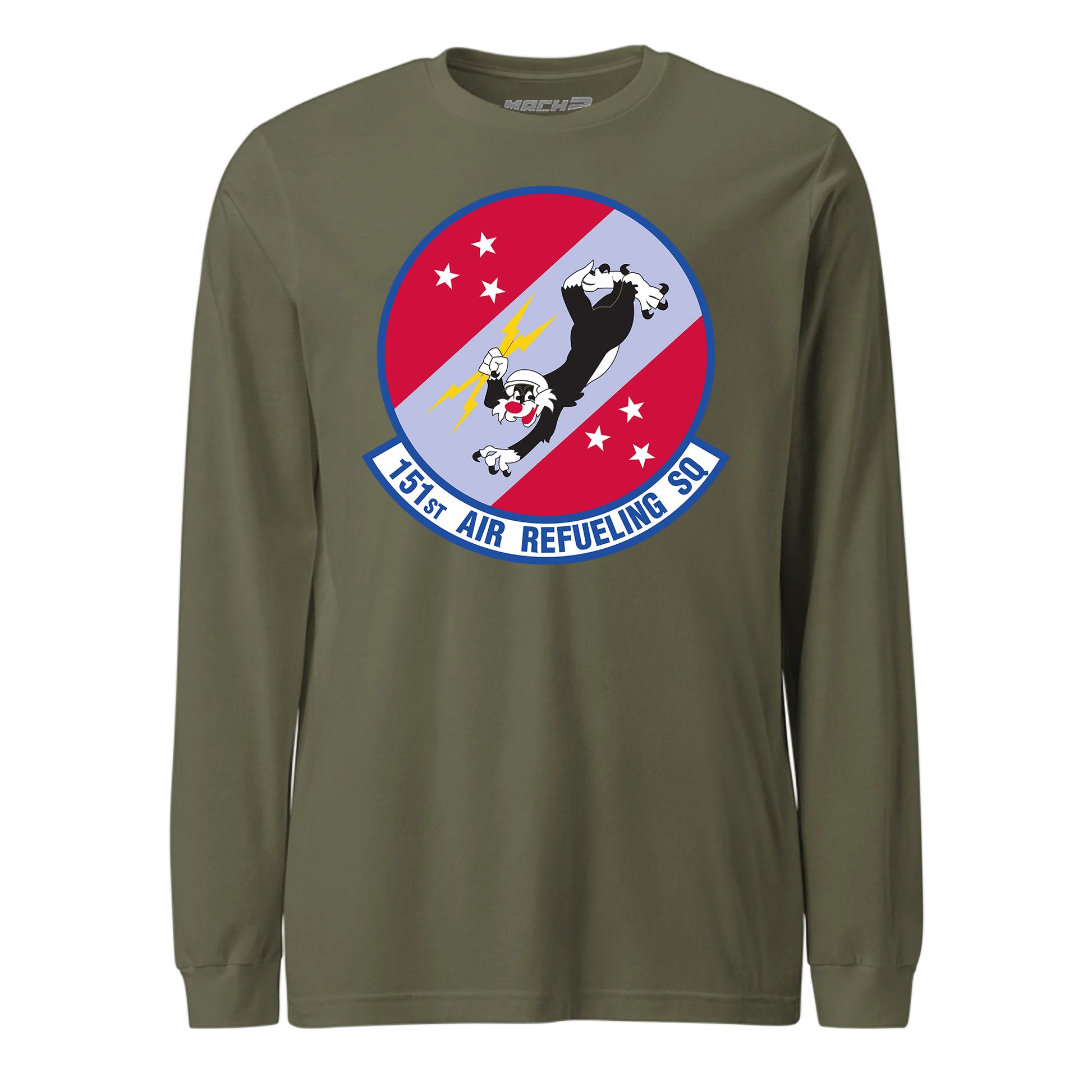 Mach2 Squadron Upload | 151ST AIR REFUELING SQUADRON | Long Sleeve | OD Green | MACH-LONG-SLEEVE-FRONT-OD.jpg