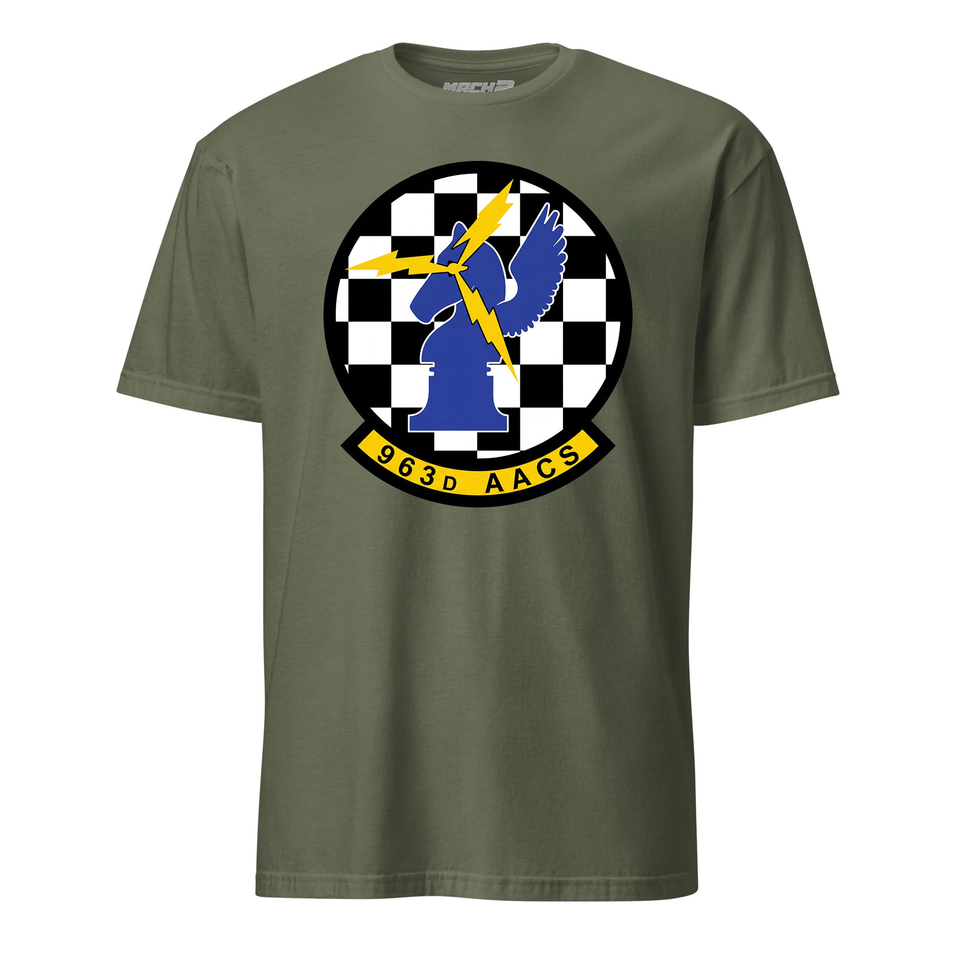 Mach2 Squadron Upload | 963RD AIRBORNE AIR CONTROL SQUADRON | T-Shirt | OD Green | MACH-SHORT-SLEEVE-FRONT-OD.jpg