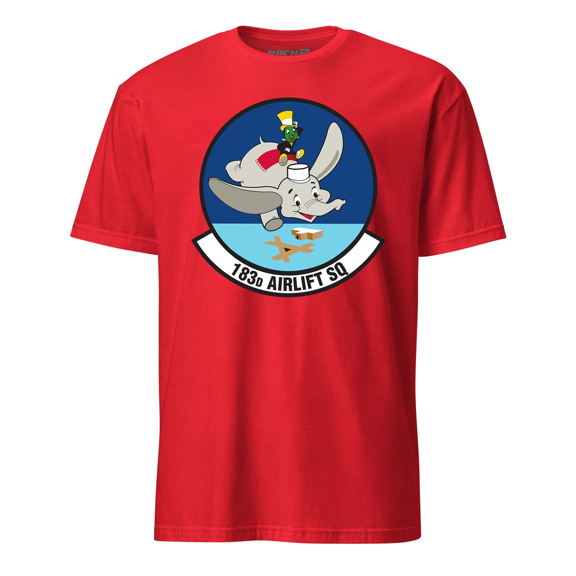Mach2 Squadron Upload | 183RD AIRLIFT SQUADRON | T-Shirt | Red | MACH-SHORT-SLEEVE-FRONT-RED.jpg