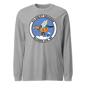 Mach2 Squadron Upload | 8TH AIRLIFT SQUADRON | Long Sleeve | Heather Grey | MACH-LONG-SLEEVE-FRONT-GREY.jpg