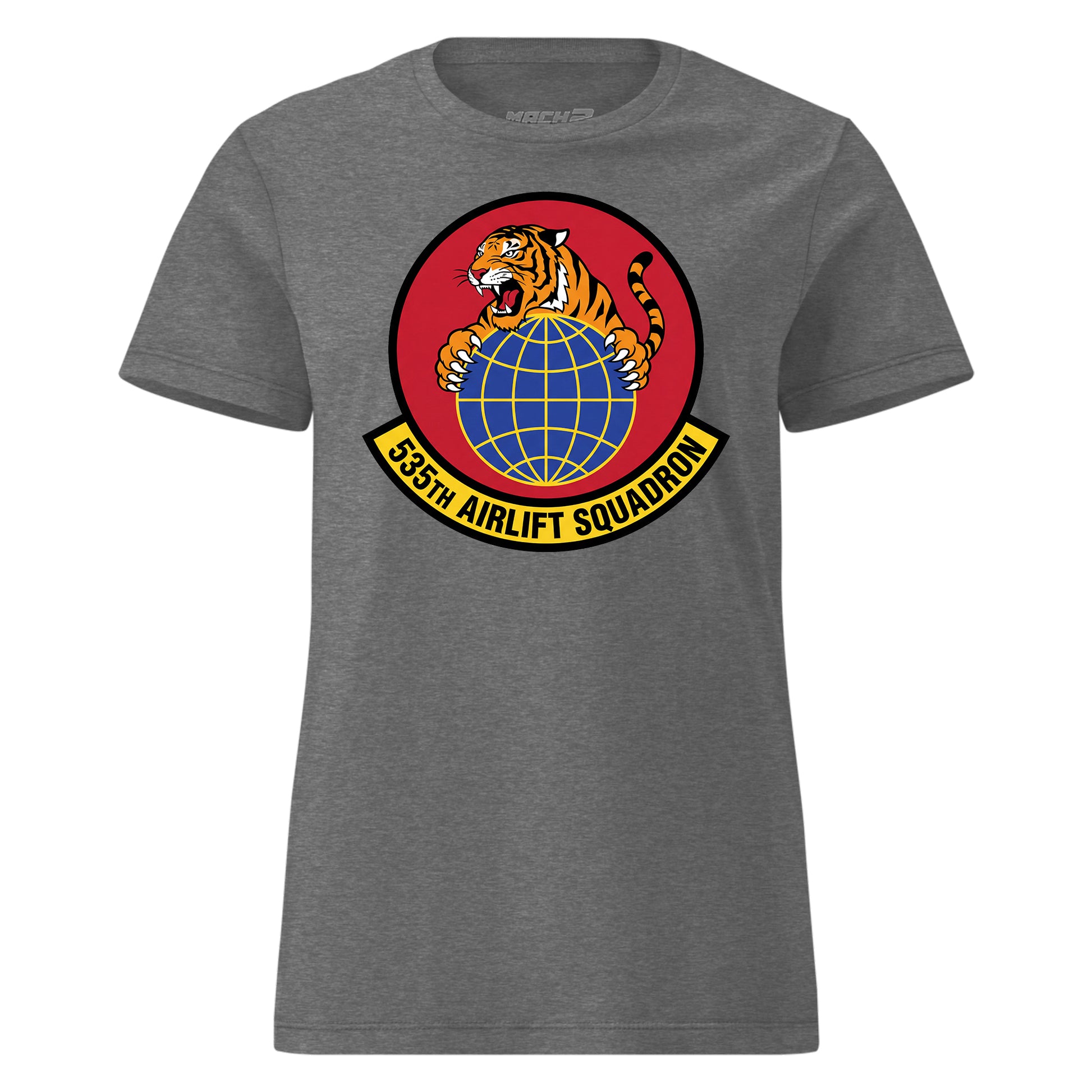 Mach2 Squadron Upload | 535TH AIRLIFT SQUADRON | Womens | Charcoal Heather | MACH-WOMENS-FRONT-CHARCOAL.jpg