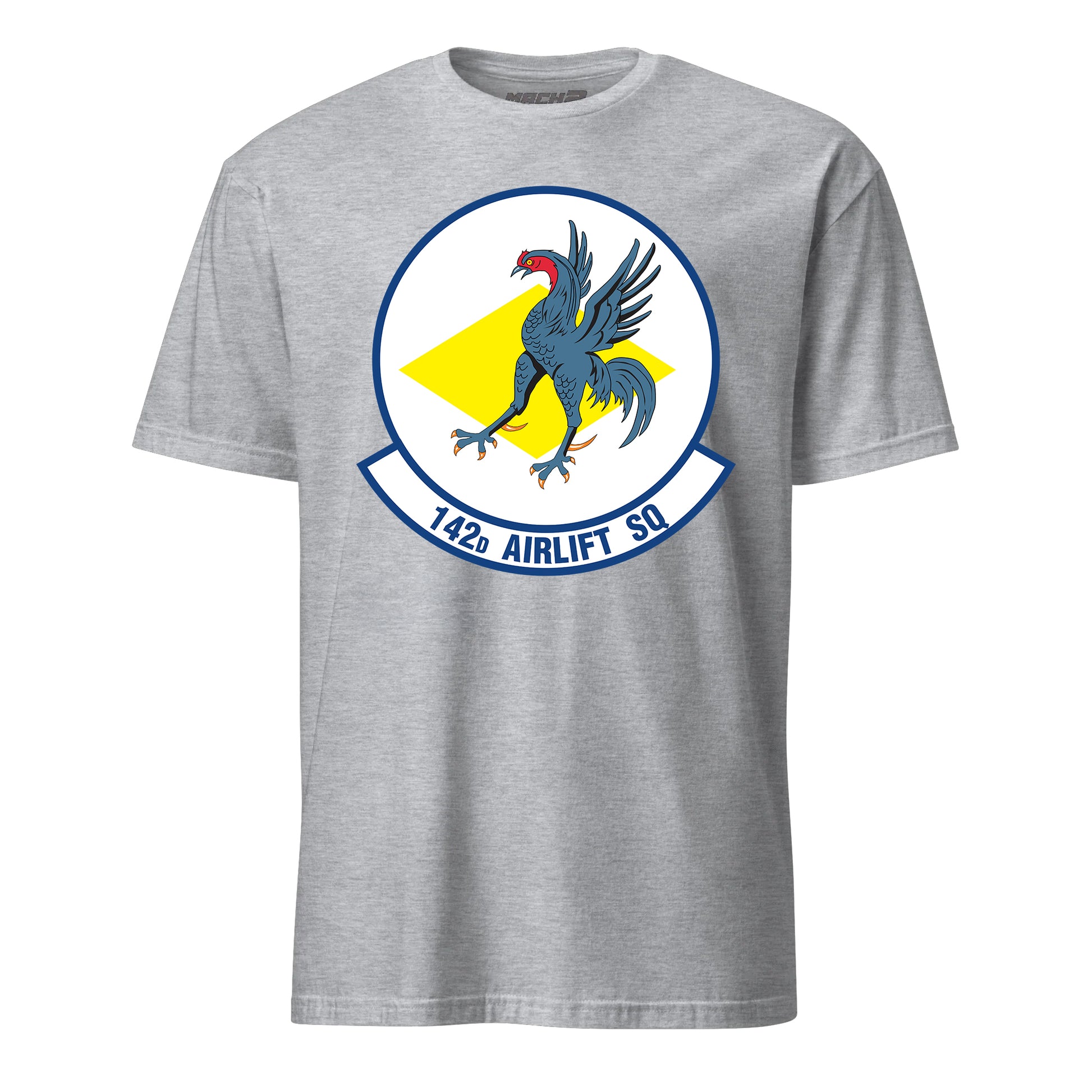 Mach2 Squadron Upload | 142ND AIRLIFT SQUADRON | T-Shirt | Heather Grey | MACH-SHORT-SLEEVE-FRONT-GREY.jpg
