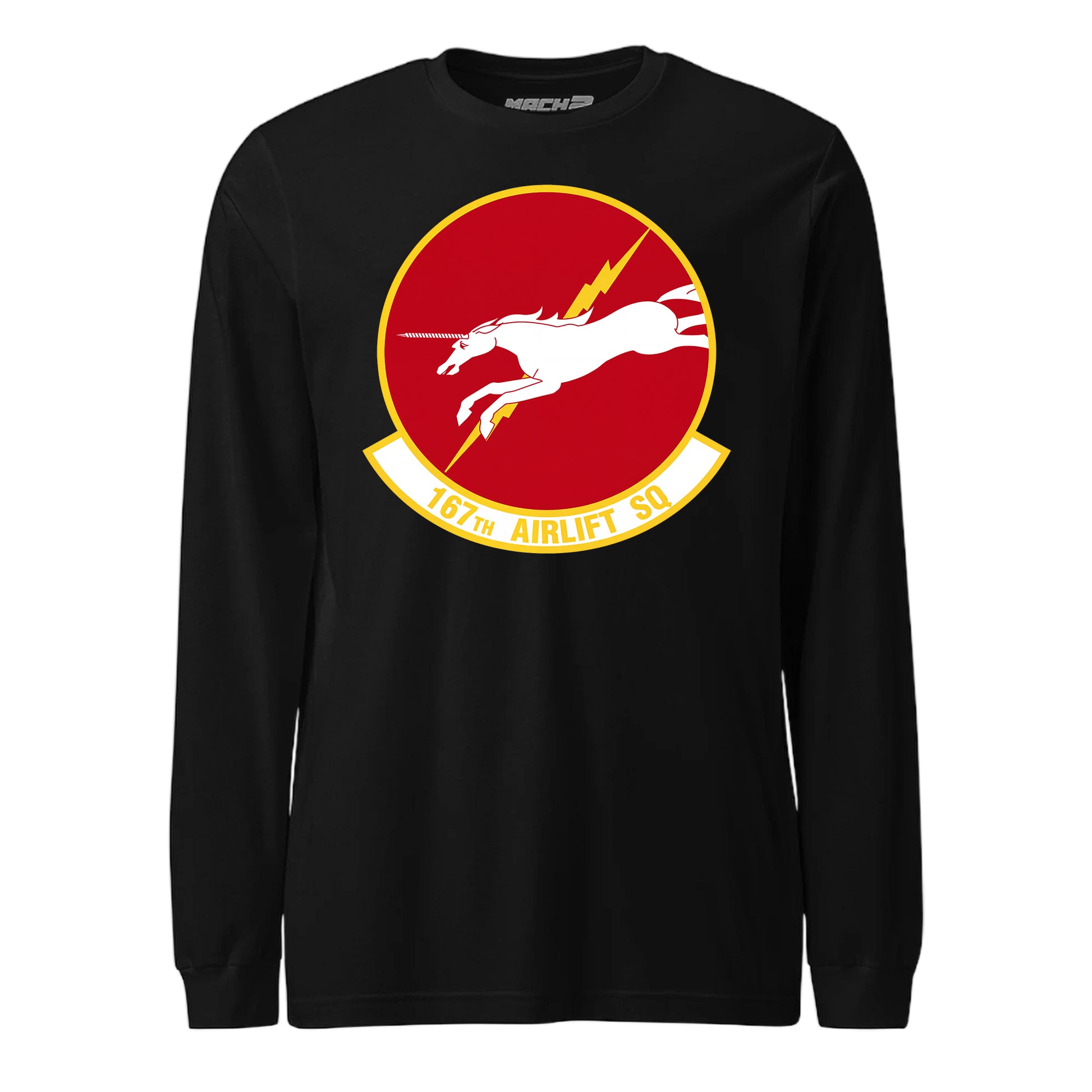 Mach2 Squadron Upload | 167TH AIRLIFT SQUADRON | Long Sleeve | Black | MACH-LONG-SLEEVE-FRONT-BLACK.jpg