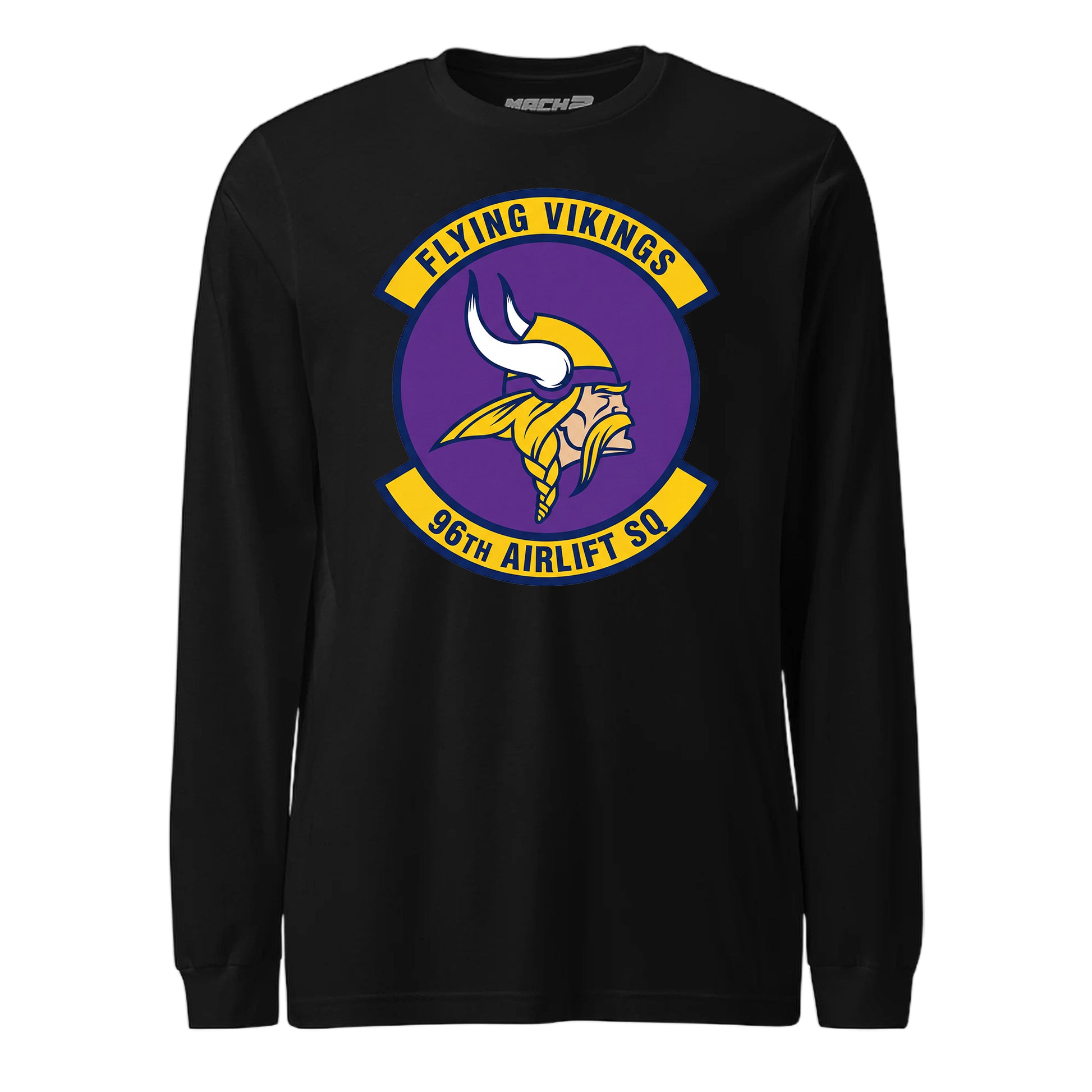 Mach2 Squadron Upload | 96TH AIRLIFT SQUADRON | Long Sleeve | Black | MACH-LONG-SLEEVE-FRONT-BLACK.jpg