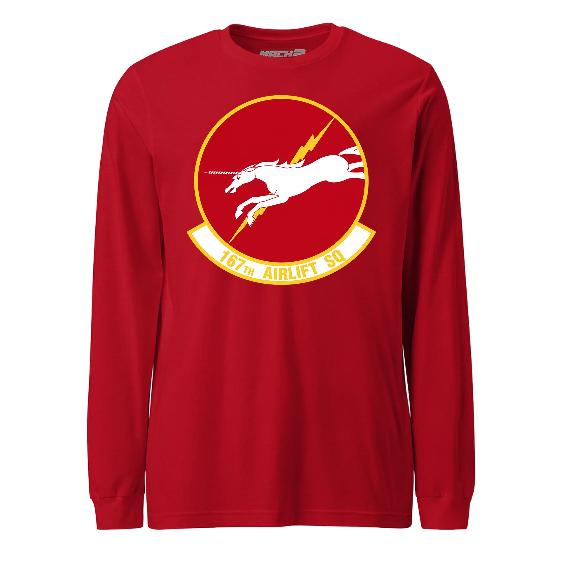 Mach2 Squadron Upload | 167TH AIRLIFT SQUADRON | Long Sleeve | Red | MACH-LONG-SLEEVE-FRONT-RED.jpg