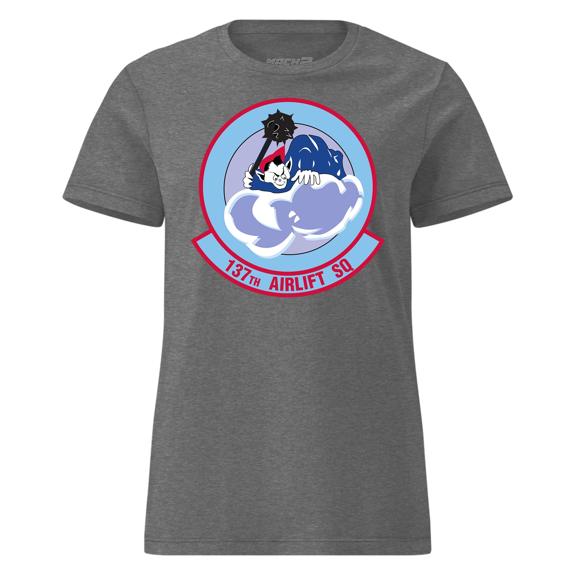 Mach2 Squadron Upload | 137TH AIRLIFT SQUADRON | Womens | Charcoal Heather | MACH-WOMENS-FRONT-CHARCOAL.jpg