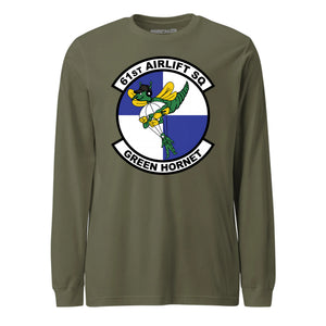 Mach2 Squadron Upload | 61ST AIRLIFT SQUADRON | Long Sleeve | OD Green | MACH-LONG-SLEEVE-FRONT-OD.jpg
