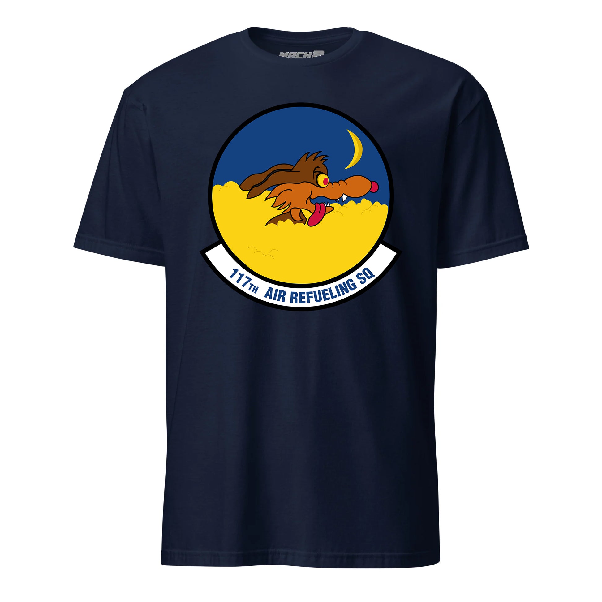Mach2 Squadron Upload | 117TH AIR REFUELING SQUADRON | T-Shirt | Navy | MACH-SHORT-SLEEVE-FRONT-NAVY.jpg