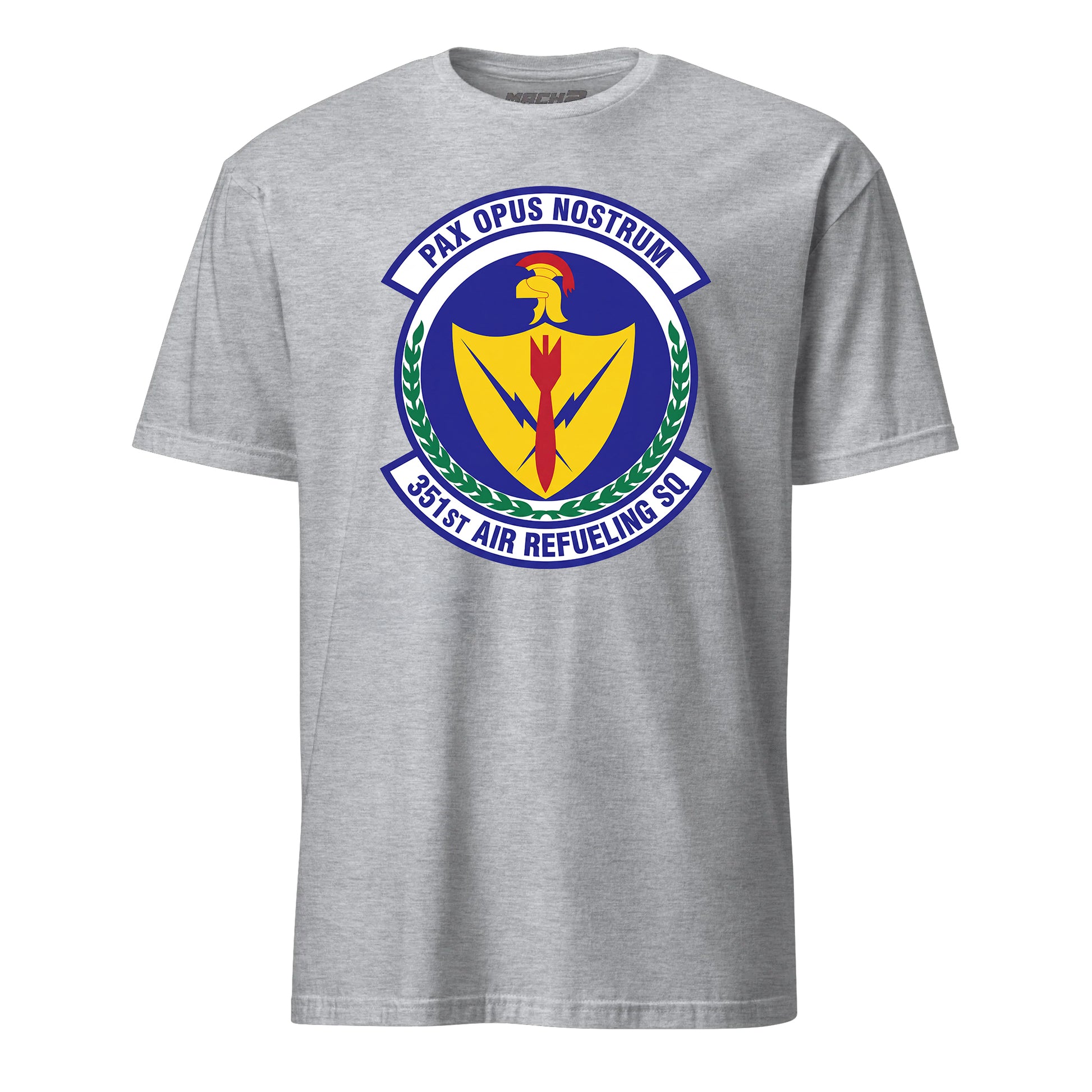 Mach2 Squadron Upload | 351ST AIR REFUELING SQUADRON | T-Shirt | Heather Grey | MACH-SHORT-SLEEVE-FRONT-GREY.jpg