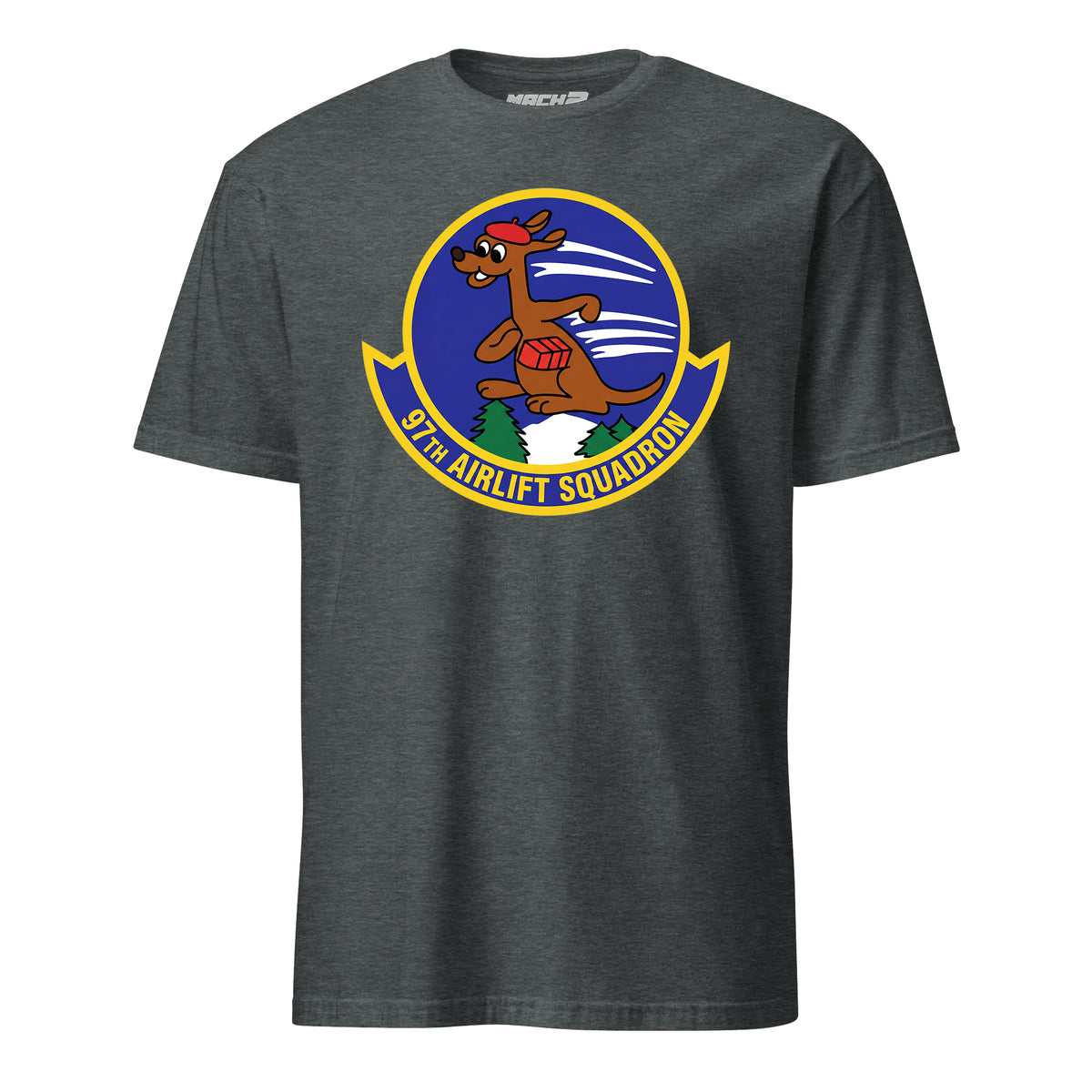 Mach2 Squadron Upload | 97TH AIRLIFT SQUADRON | T-Shirt | Charcoal Heather | MACH-SHORT-SLEEVE-FRONT-CHARCOAL.jpg