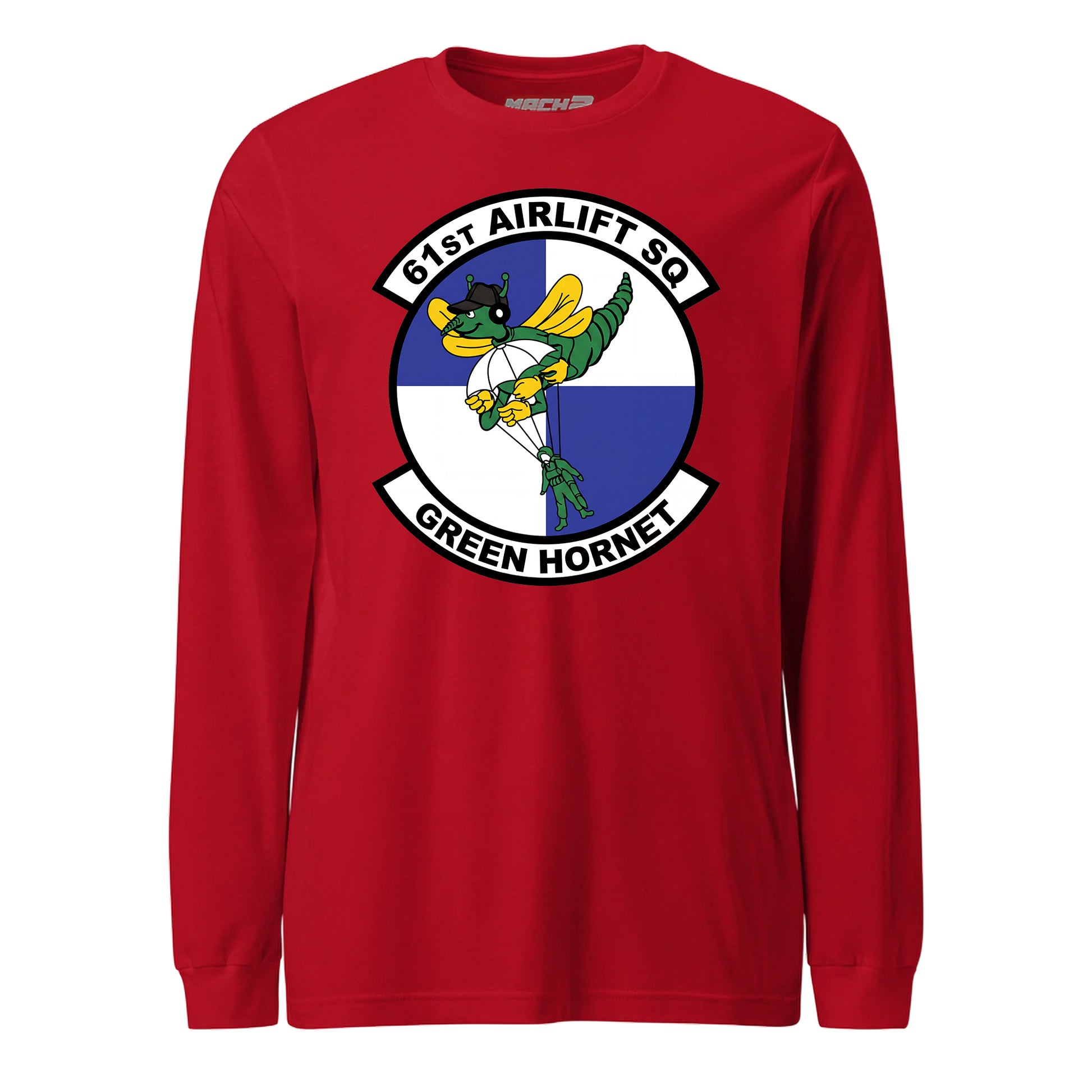 Mach2 Squadron Upload | 61ST AIRLIFT SQUADRON | Long Sleeve | Red | MACH-LONG-SLEEVE-FRONT-RED.jpg