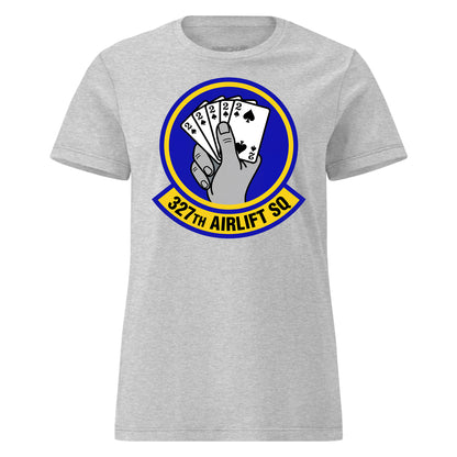 Mach2 Squadron Upload | 327TH AIRLIFT SQUADRON | Womens | Heather Grey | MACH-WOMENS-FRONT-GREY.jpg