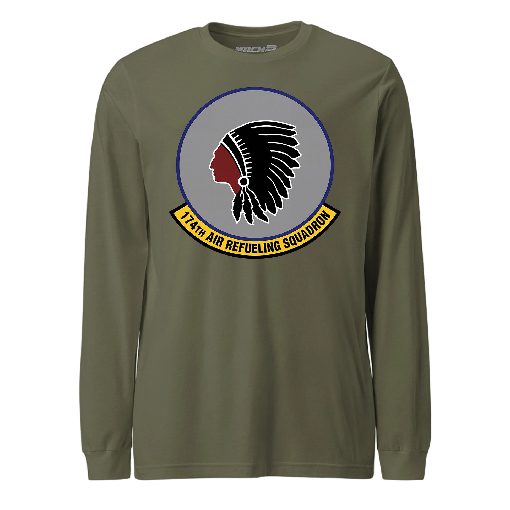 Mach2 Squadron Upload | 174TH AIR REFUELING SQUADRON | Long Sleeve | OD Green | MACH-LONG-SLEEVE-FRONT-OD.jpg