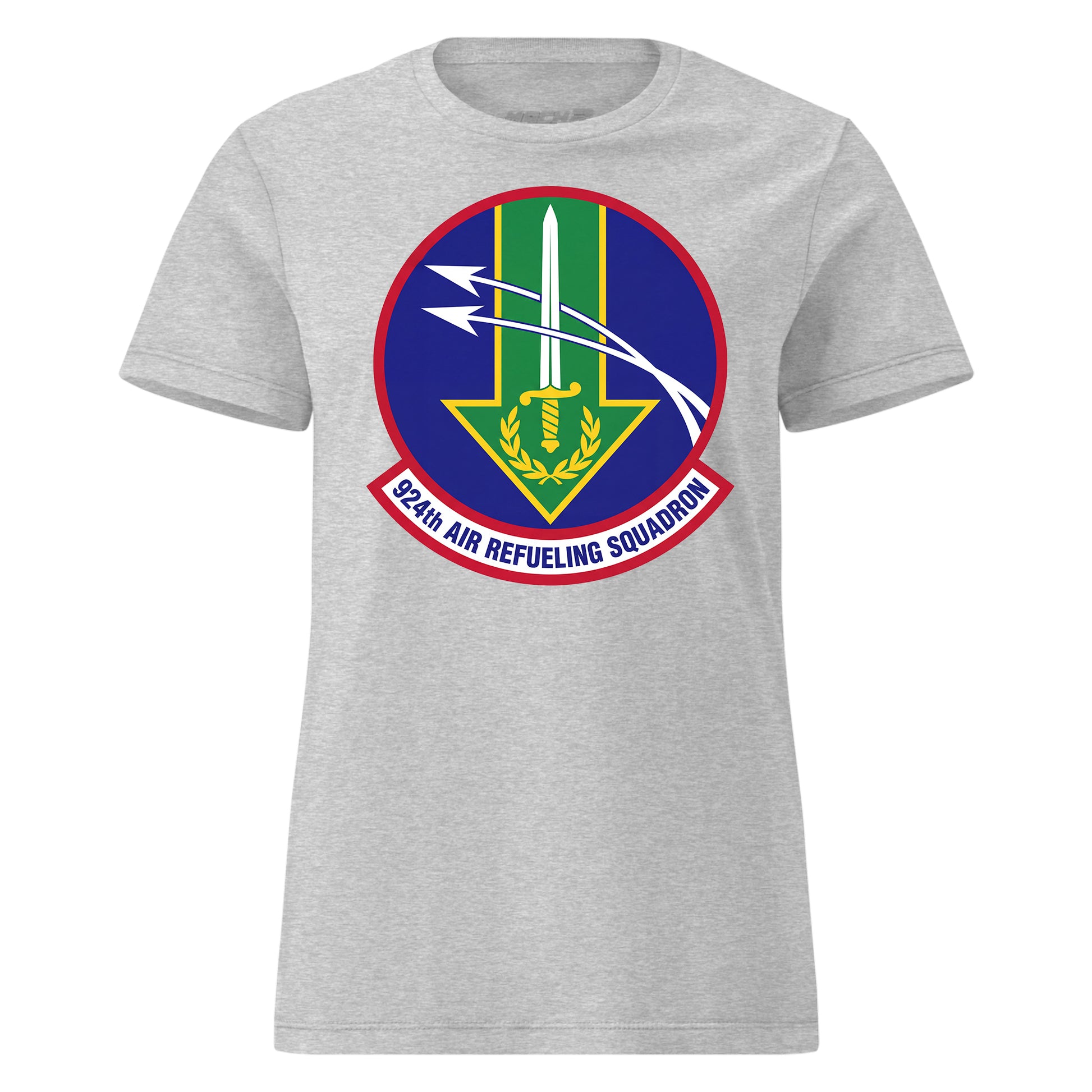 Mach2 Squadron Upload | 924TH AIR REFUELING SQUADRON | Womens | Heather Grey | MACH-WOMENS-FRONT-GREY.jpg