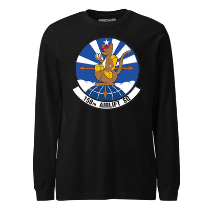 Mach2 Squadron Upload | 158TH AIRLIFT SQUADRON | Long Sleeve | Black | MACH-LONG-SLEEVE-FRONT-BLACK.jpg