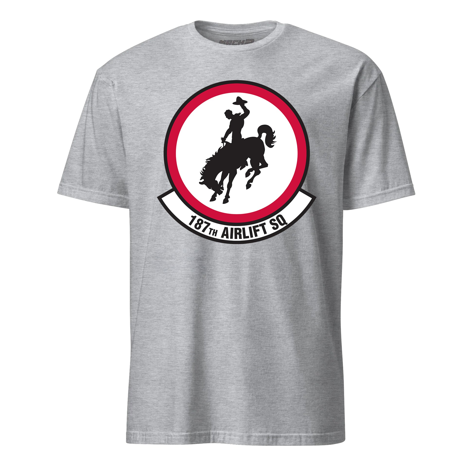 Mach2 Squadron Upload | 187TH AIRLIFT SQUADRON | T-Shirt | Heather Grey | MACH-SHORT-SLEEVE-FRONT-GREY.jpg