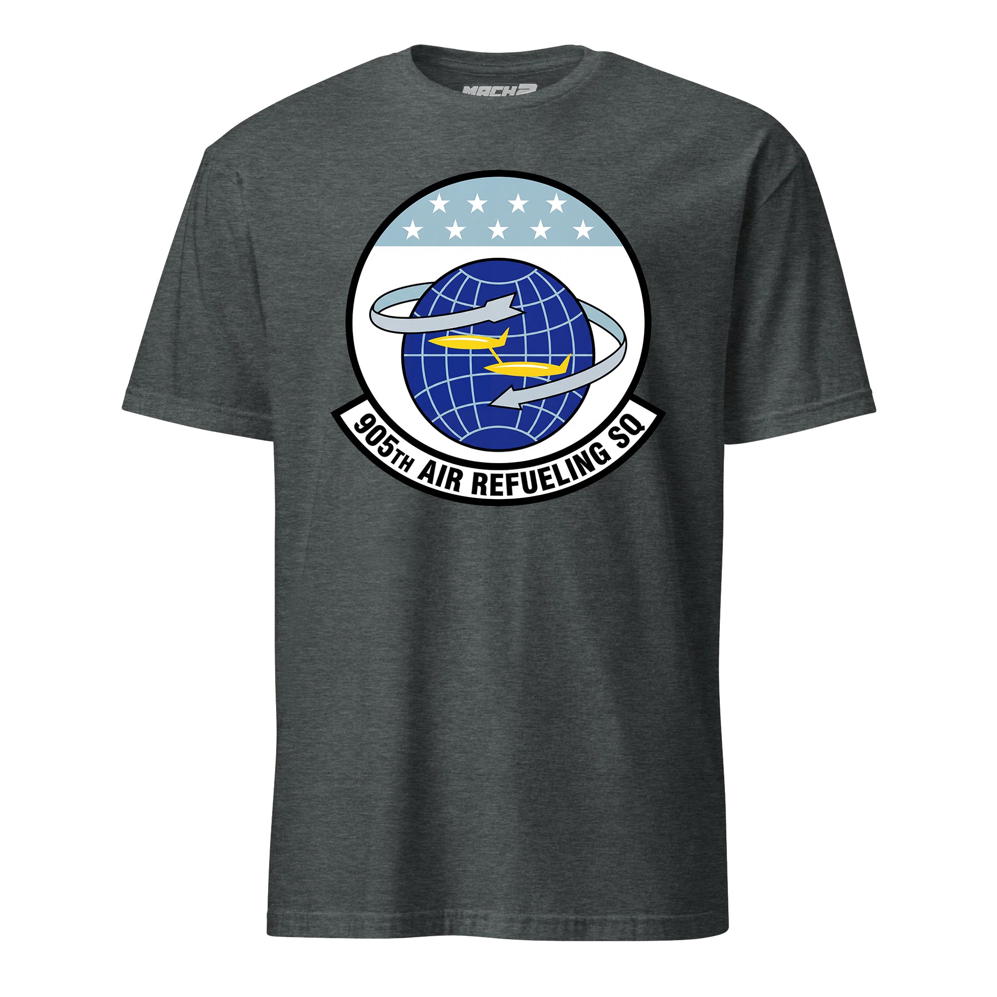 Mach2 Squadron Upload | 905TH AIR REFUELING SQUADRON | T-Shirt | Charcoal Heather | MACH-SHORT-SLEEVE-FRONT-CHARCOAL.jpg