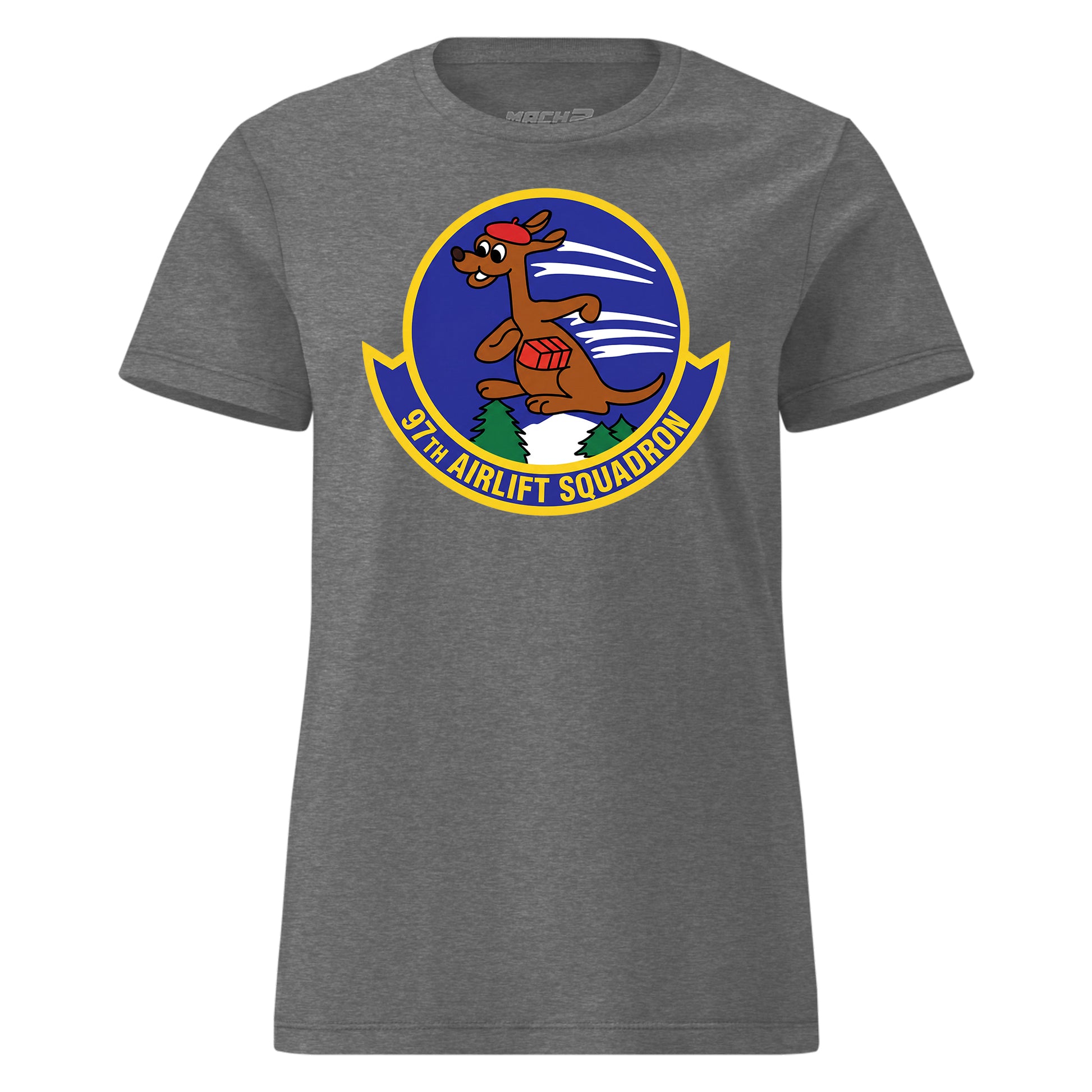 Mach2 Squadron Upload | 97TH AIRLIFT SQUADRON | Womens | Charcoal Heather | MACH-WOMENS-FRONT-CHARCOAL.jpg