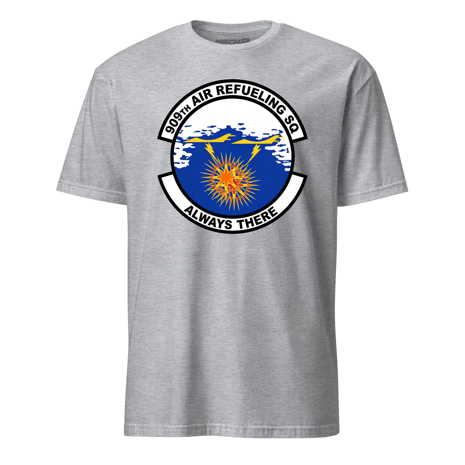 Mach2 Squadron Upload | 909TH AIR REFUELING SQUADRON | T-Shirt | Heather Grey | MACH-SHORT-SLEEVE-FRONT-GREY.jpg