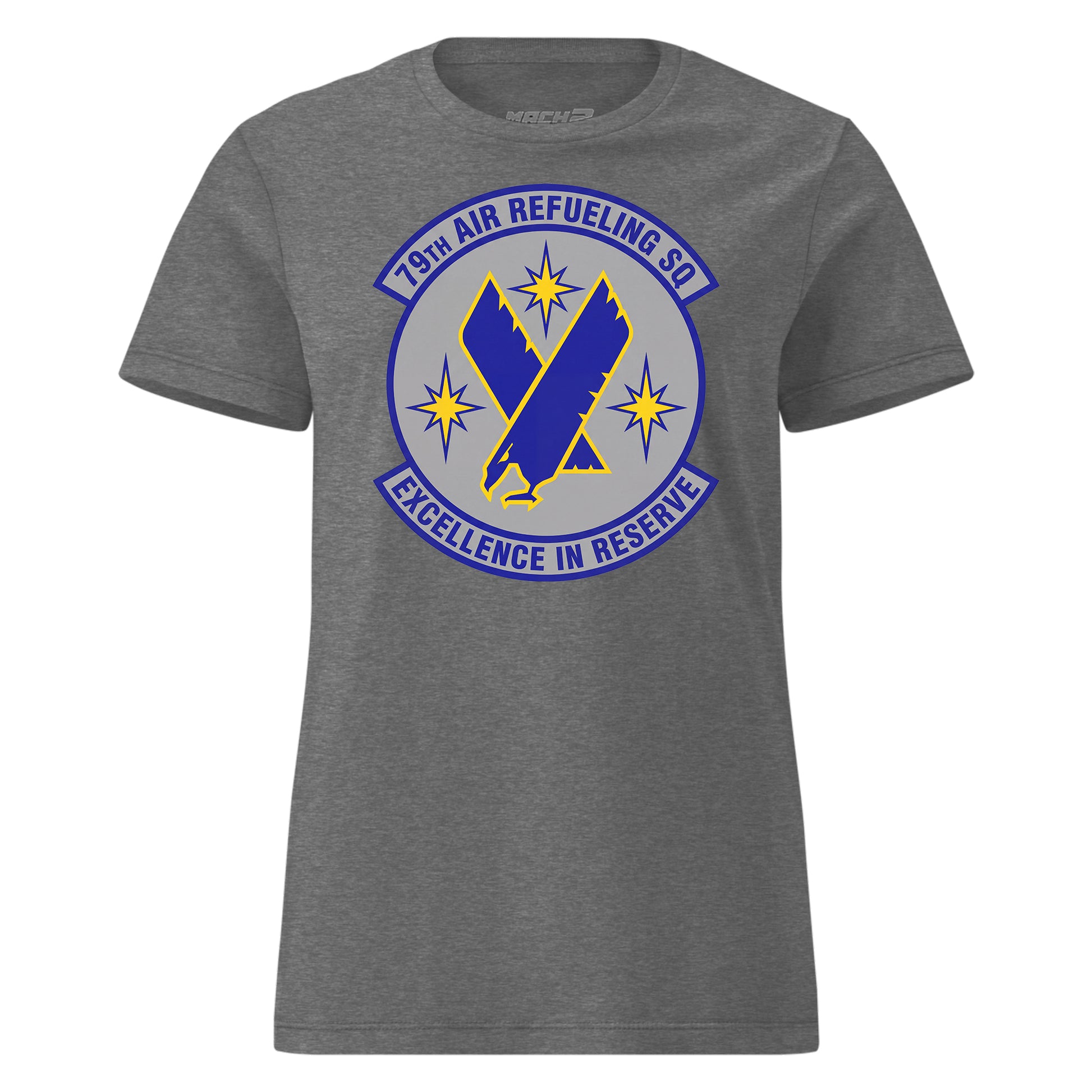 Mach2 Squadron Upload | 79TH AIR REFUELING SQUADRON | Womens | Charcoal Heather | MACH-WOMENS-FRONT-CHARCOAL.jpg