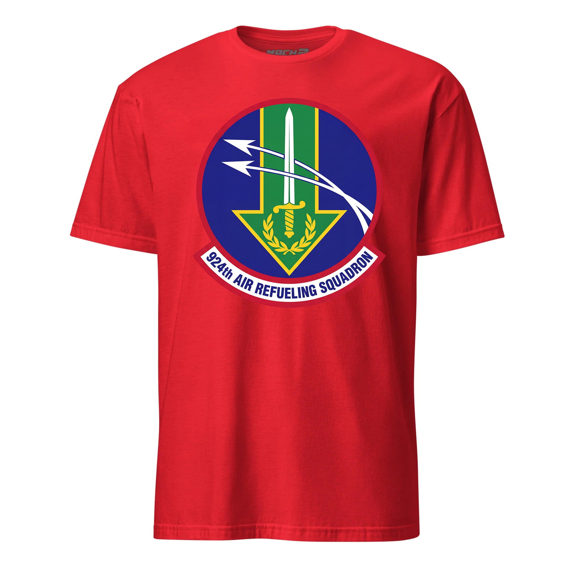 Mach2 Squadron Upload | 924TH AIR REFUELING SQUADRON | T-Shirt | Red | MACH-SHORT-SLEEVE-FRONT-RED.jpg