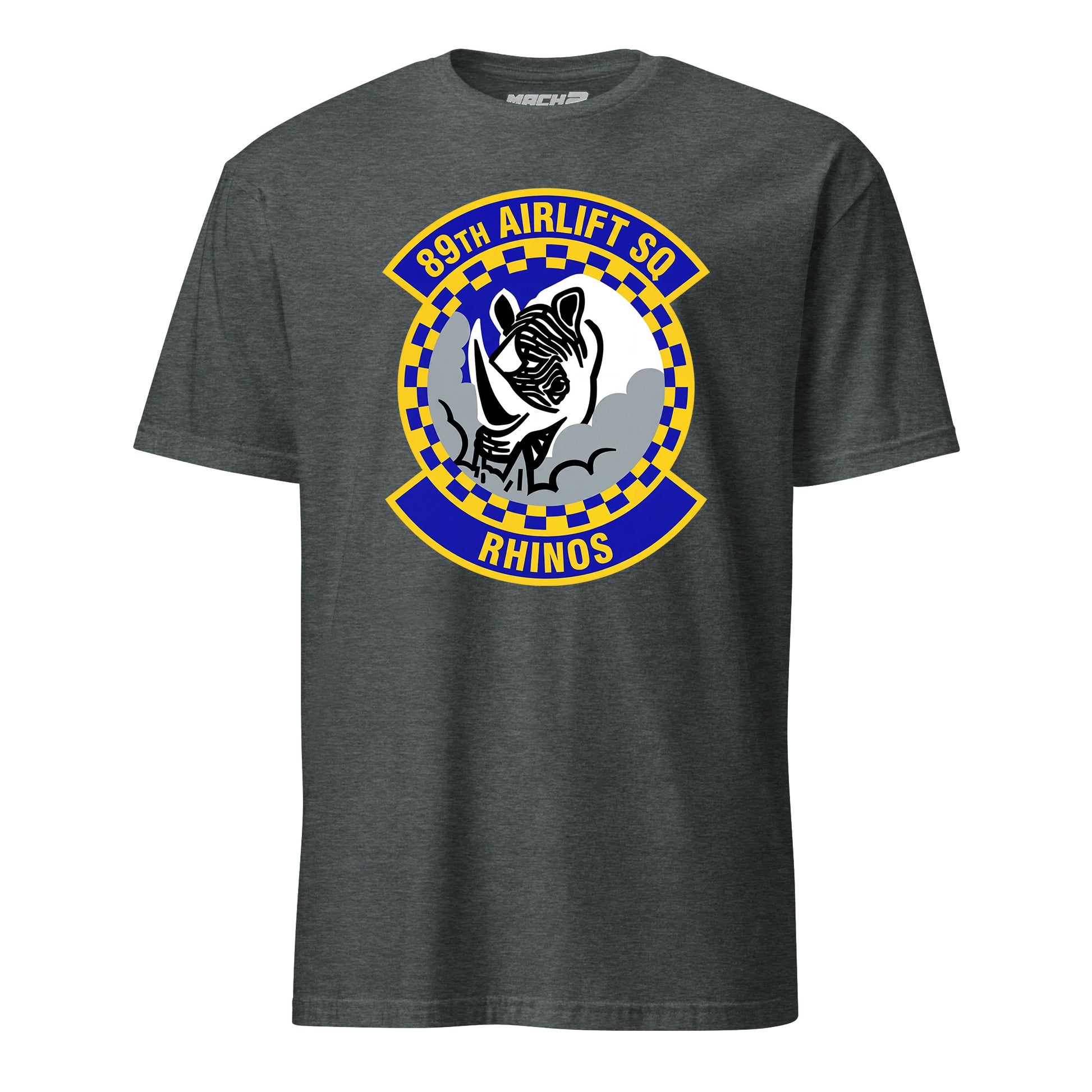 Mach2 Squadron Upload | 89TH AIRLIFT SQUADRON | T-Shirt | Charcoal Heather | MACH-SHORT-SLEEVE-FRONT-CHARCOAL.jpg