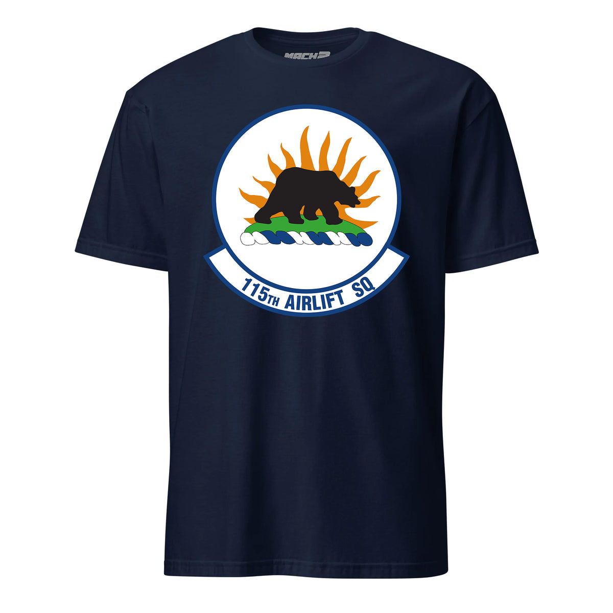 Mach2 Squadron Upload | 115TH AIRLIFT SQUADRON | T-Shirt | Navy | MACH-SHORT-SLEEVE-FRONT-NAVY.jpg