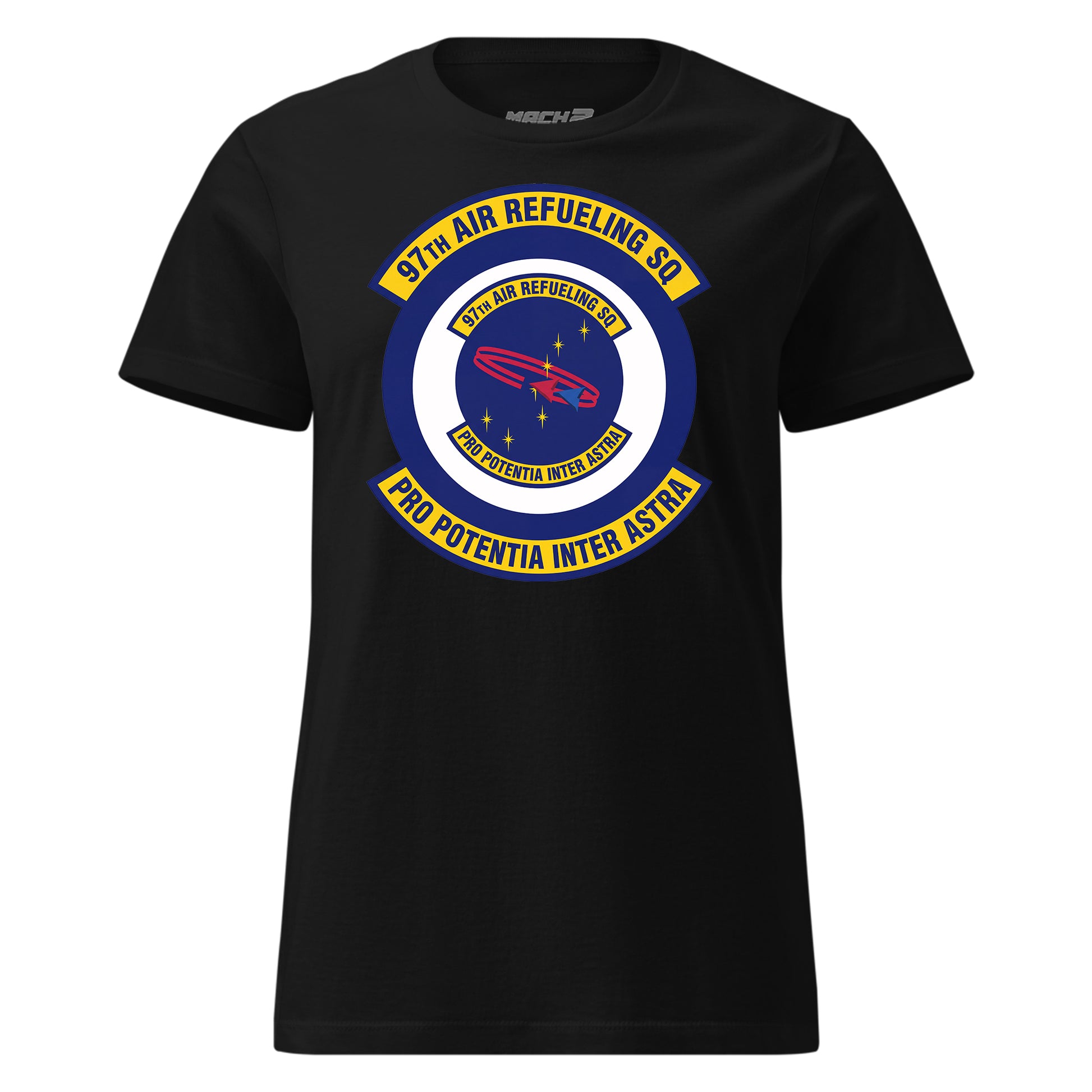 Mach2 Squadron Upload | 97TH AIR REFUELING SQUADRON | Womens | Black | MACH-WOMENS-FRONT-BLACK.jpg