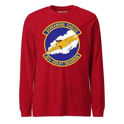 Mach2 Squadron Upload | 40TH AIRLIFT SQUADRON | Long Sleeve | Red | MACH-LONG-SLEEVE-FRONT-RED.jpg