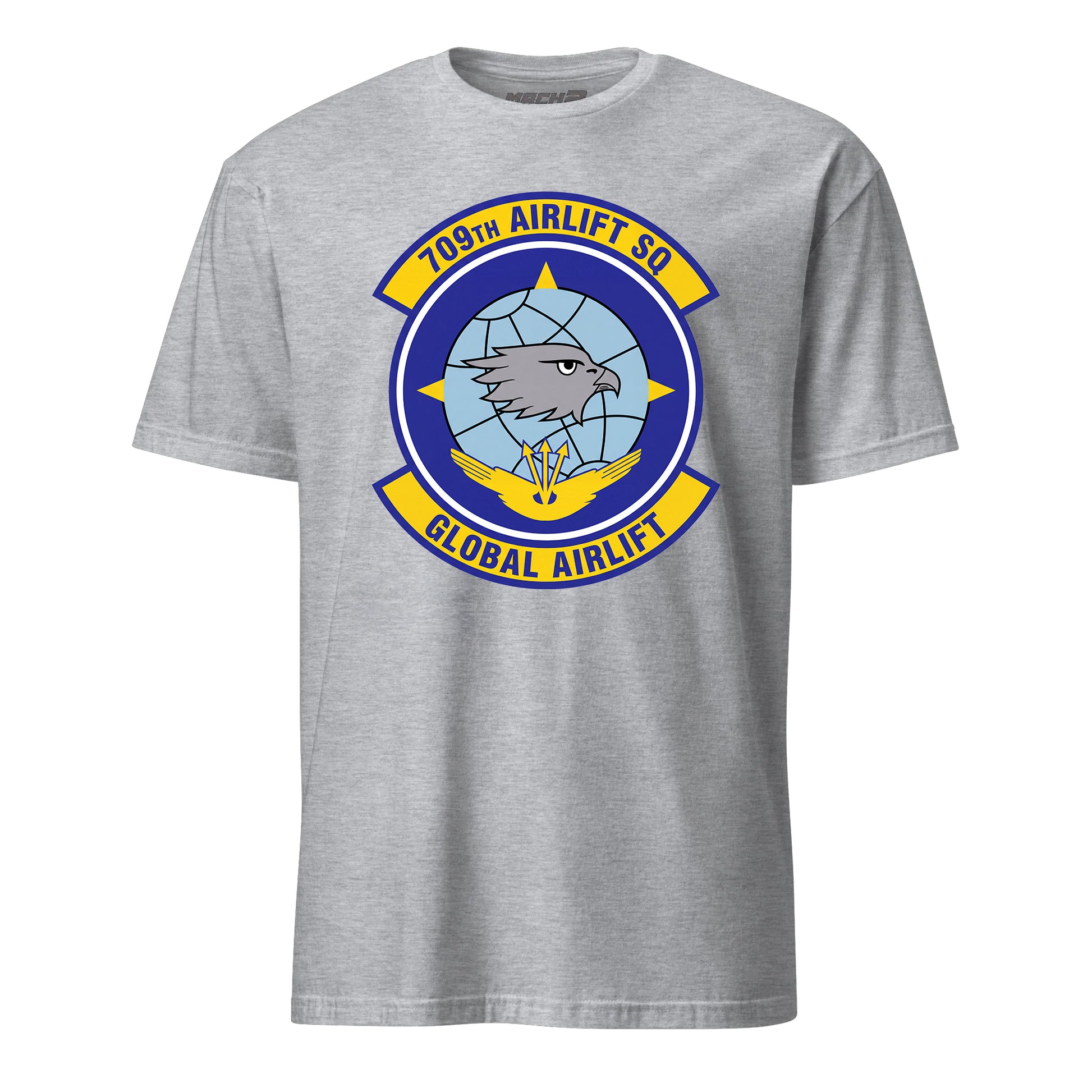 Mach2 Squadron Upload | 709TH AIRLIFT SQUADRON | T-Shirt | Heather Grey | MACH-SHORT-SLEEVE-FRONT-GREY.jpg