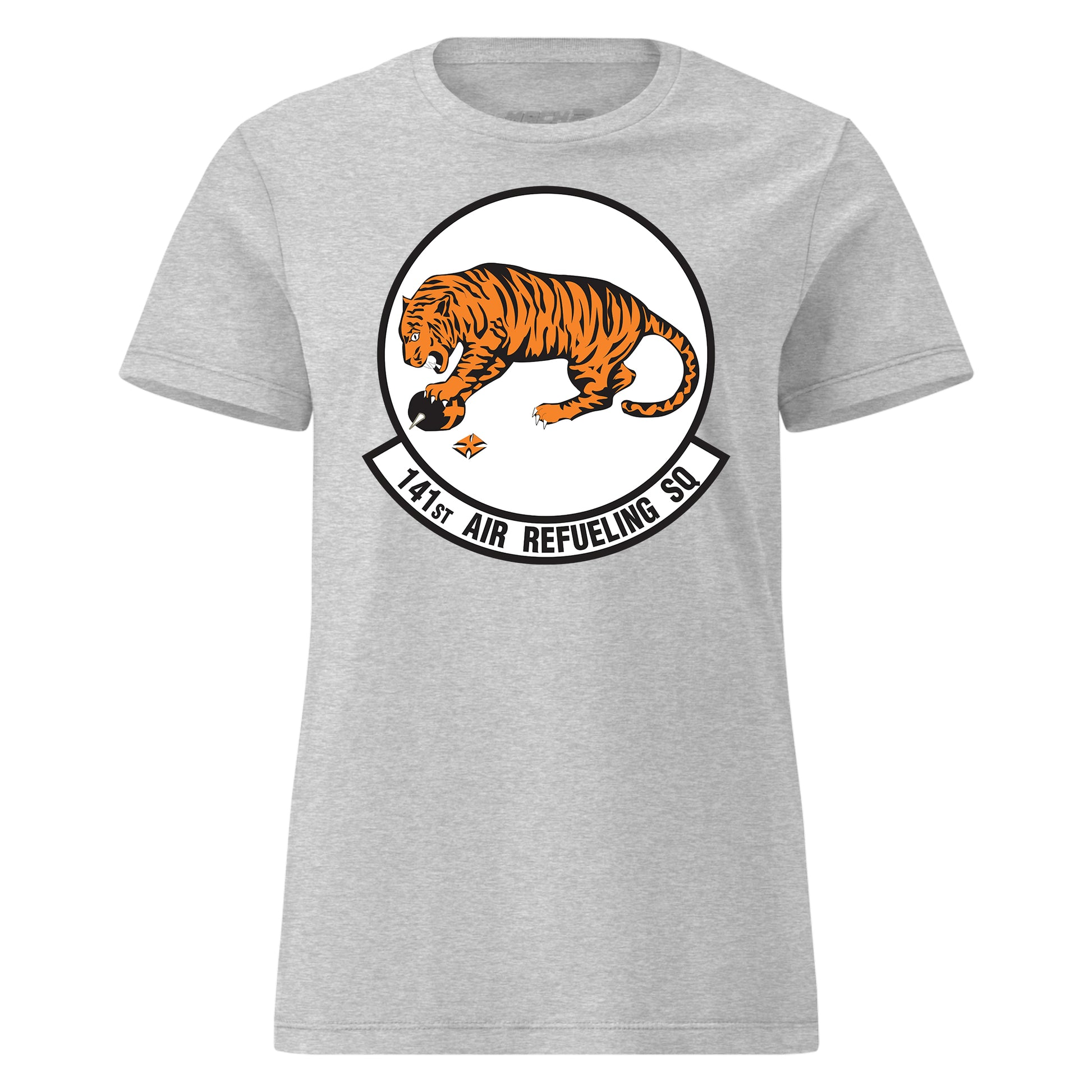 Mach2 Squadron Upload | 141ST AIR REFUELING SQUADRON | Womens | Heather Grey | MACH-WOMENS-FRONT-GREY.jpg