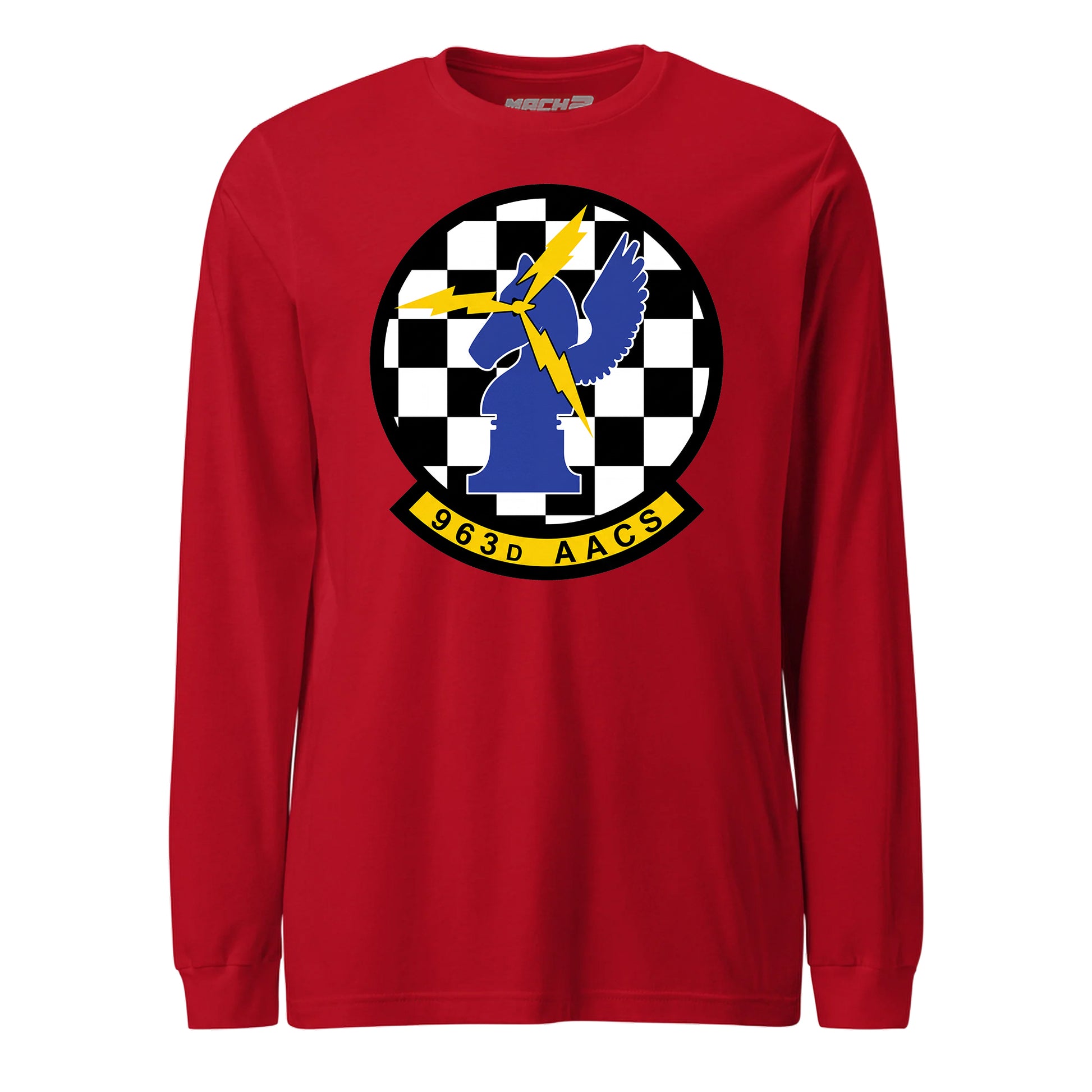Mach2 Squadron Upload | 963RD AIRBORNE AIR CONTROL SQUADRON | Long Sleeve | Red | MACH-LONG-SLEEVE-FRONT-RED.jpg