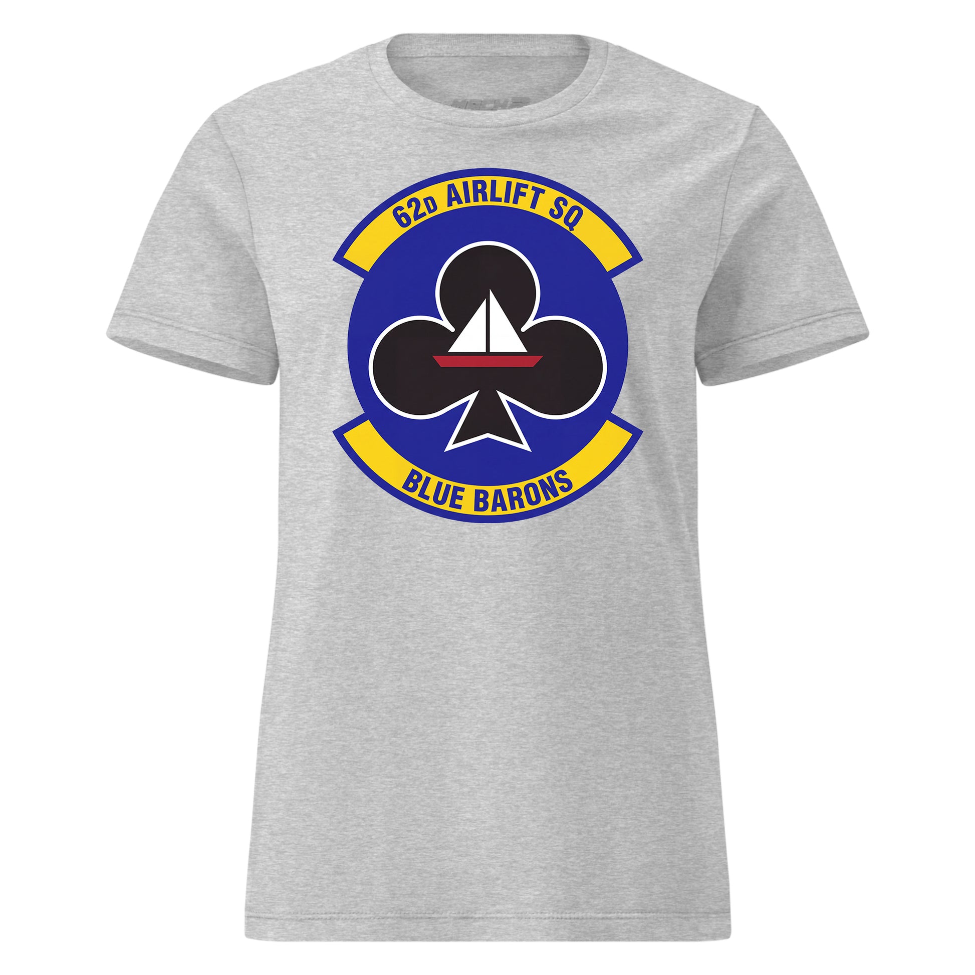 Mach2 Squadron Upload | 62ND AIRLIFT SQUADRON | Womens | Heather Grey | MACH-WOMENS-FRONT-GREY.jpg