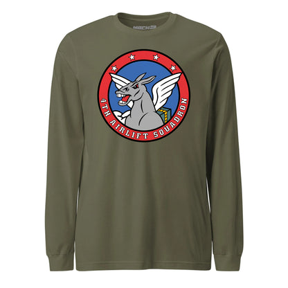 Mach2 Squadron Upload | 4TH AIRLIFT SQUADRON | Long Sleeve | OD Green | MACH-LONG-SLEEVE-FRONT-OD.jpg