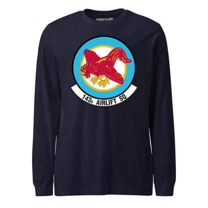 Mach2 Squadron Upload | 143RD AIRLIFT SQUADRON | Long Sleeve | Navy | MACH-LONG-SLEEVE-FRONT-NAVY.jpg