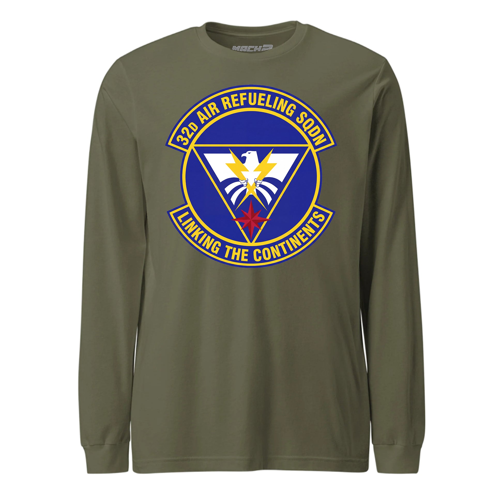 Mach2 Squadron Upload | 32ND AIR REFUELING SQUADRON | Long Sleeve | OD Green | MACH-LONG-SLEEVE-FRONT-OD.jpg