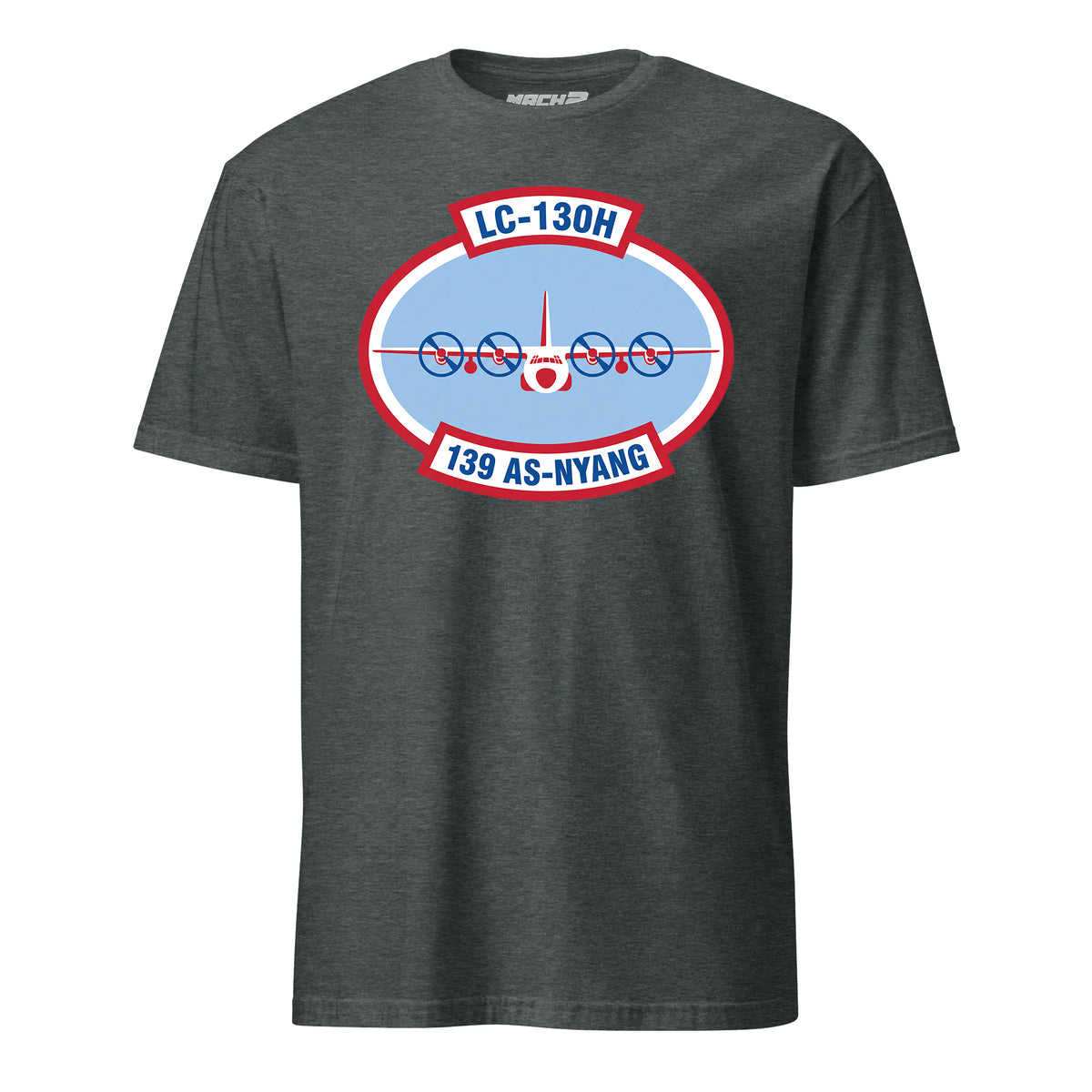 Mach2 Squadron Upload | 139TH AIRLIFT SQUADRON | T-Shirt | Charcoal Heather | MACH-SHORT-SLEEVE-FRONT-CHARCOAL.jpg