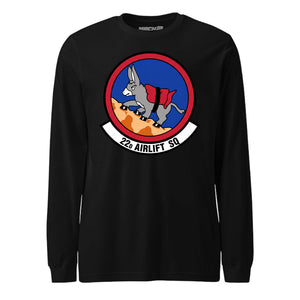 Mach2 Squadron Upload | 22ND AIRLIFT SQUADRON | Long Sleeve | Black | MACH-LONG-SLEEVE-FRONT-BLACK.jpg