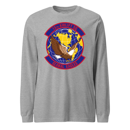 Mach2 Squadron Upload | 15TH AIRLIFT SQUADRON | Long Sleeve | Heather Grey | MACH-LONG-SLEEVE-FRONT-GREY.jpg