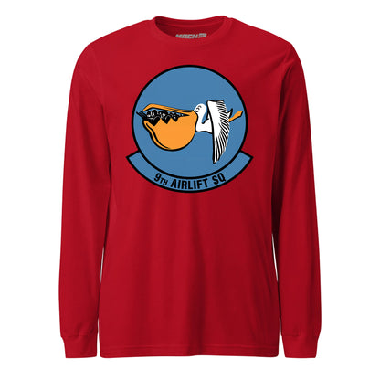 Mach2 Squadron Upload | 9TH AIRLIFT SQUADRON | Long Sleeve | Red | MACH-LONG-SLEEVE-FRONT-RED.jpg