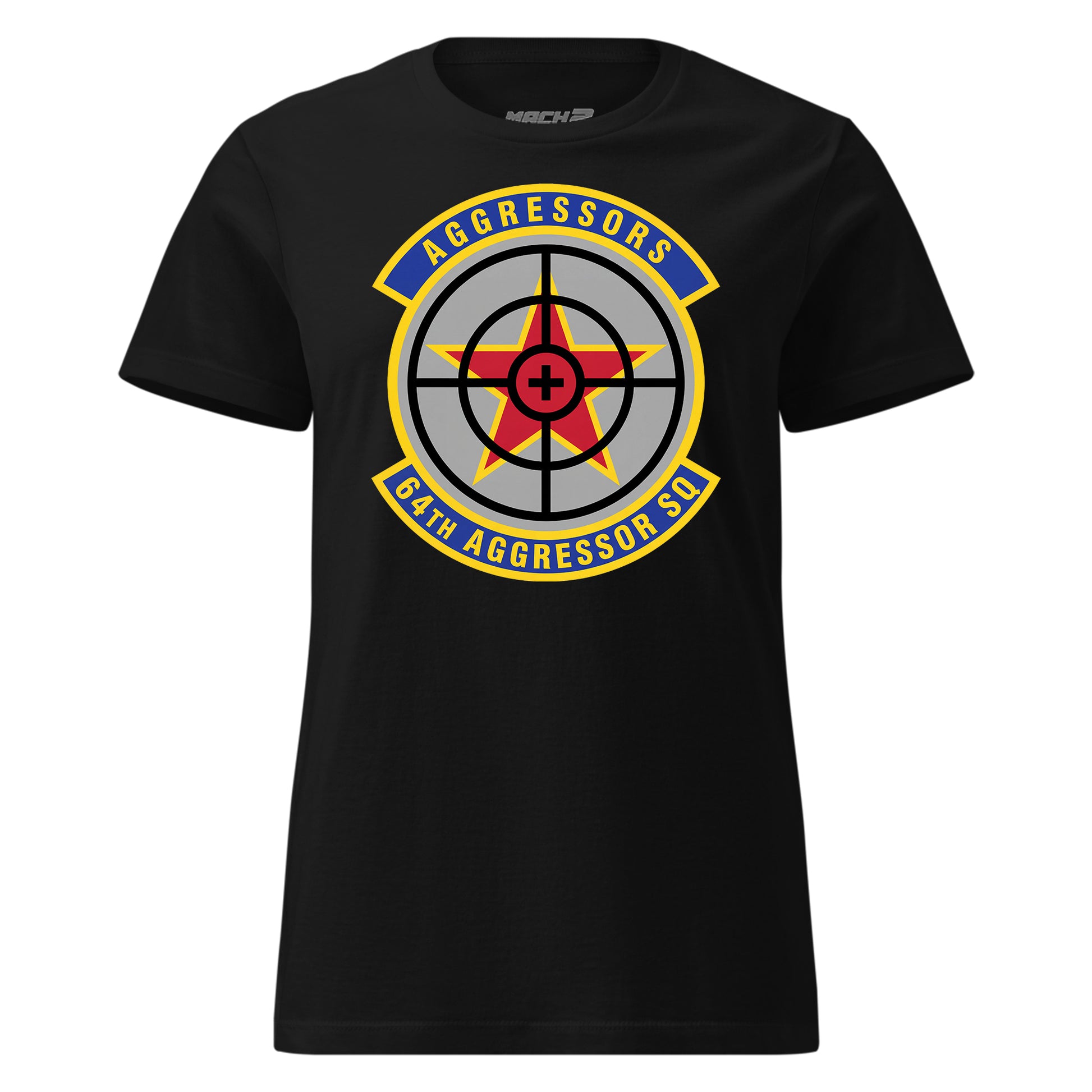 Mach2 Squadron Upload | 64TH AGGRESSOR SQUADRON | Womens | Black | MACH-WOMENS-FRONT-BLACK.jpg