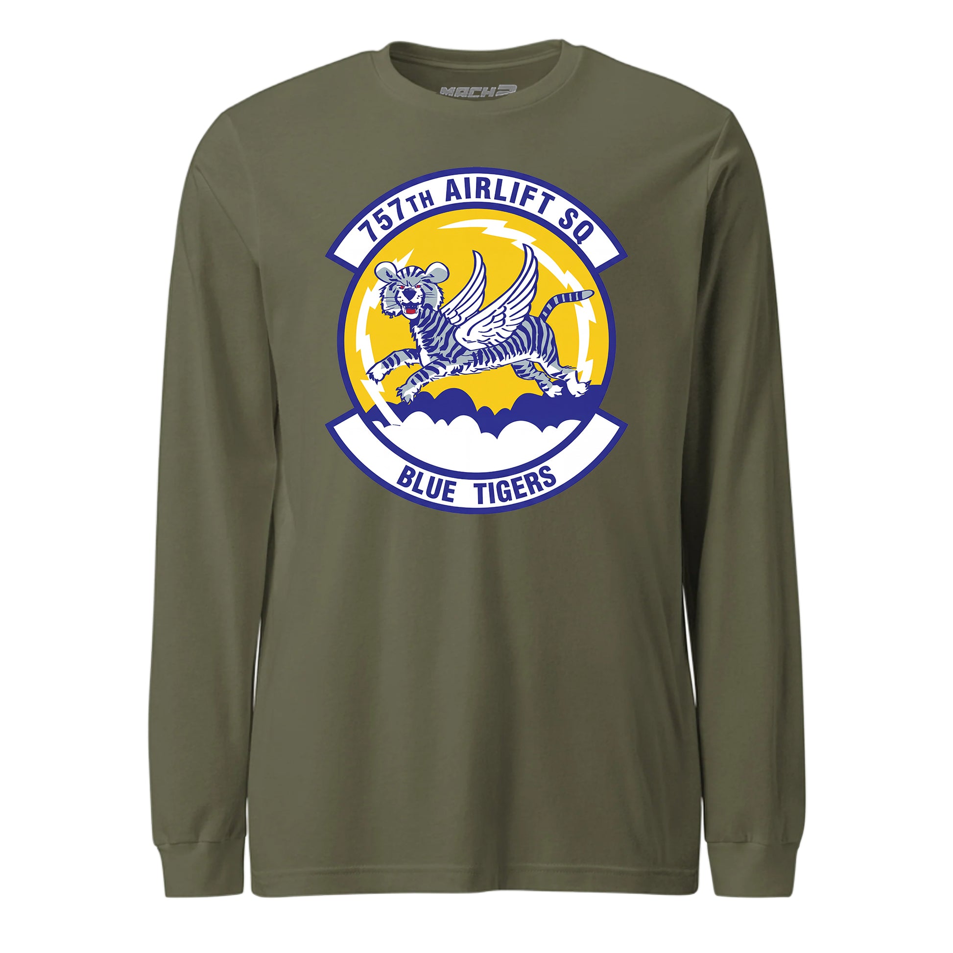 Mach2 Squadron Upload | 757TH AIRLIFT SQUADRON | Long Sleeve | OD Green | MACH-LONG-SLEEVE-FRONT-OD.jpg