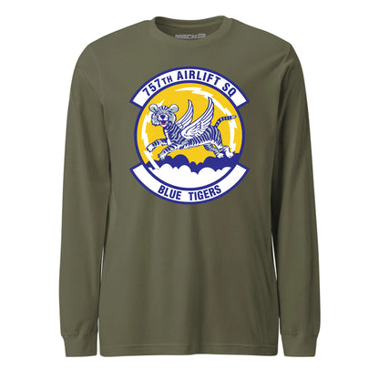 Mach2 Squadron Upload | 757TH AIRLIFT SQUADRON | Long Sleeve | OD Green | MACH-LONG-SLEEVE-FRONT-OD.jpg